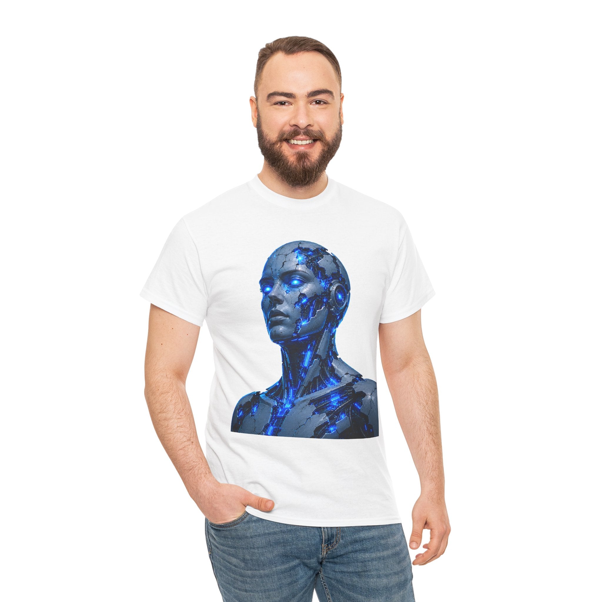 Broken Android Cyberpunk Graphic T-Shirt | WildOrbit