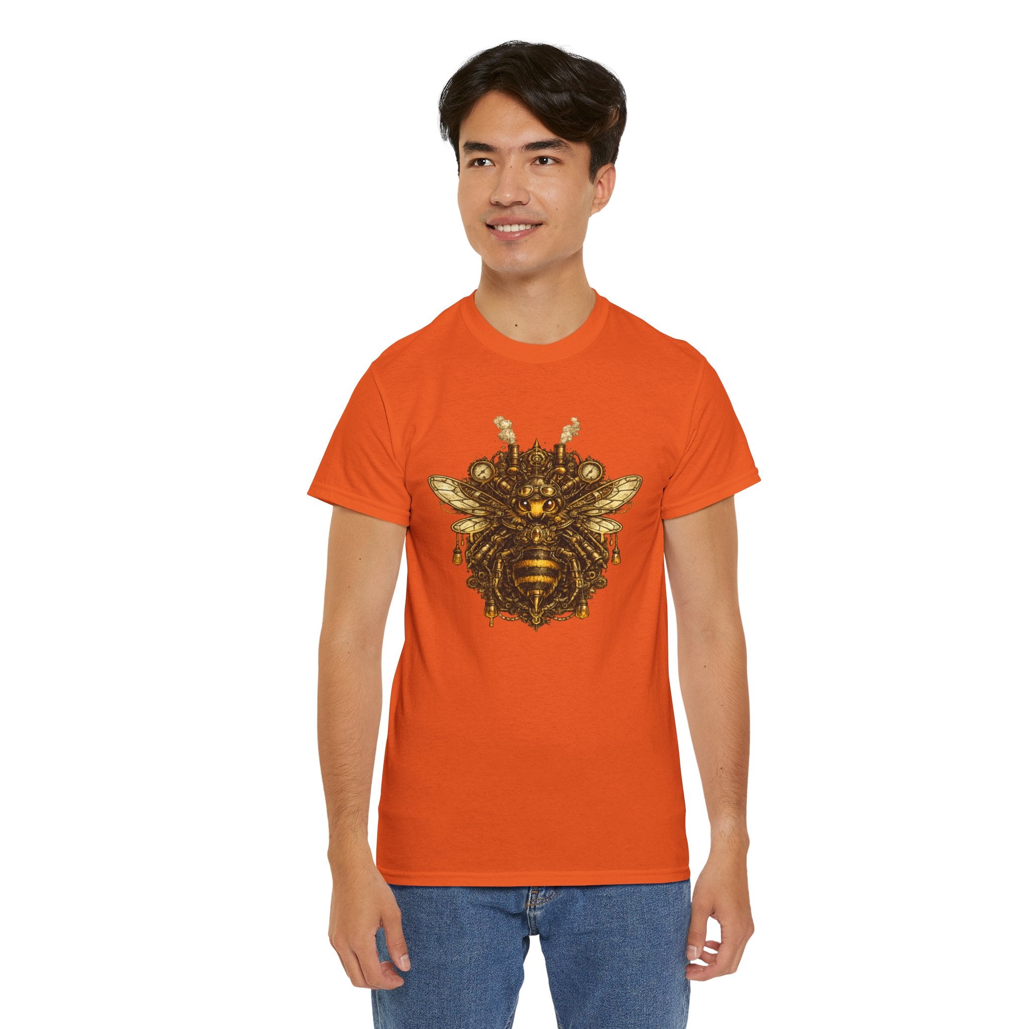 Steampunk Bee Mandala T Shirt – Vintage Mechanical Honeybee Graphic Tee