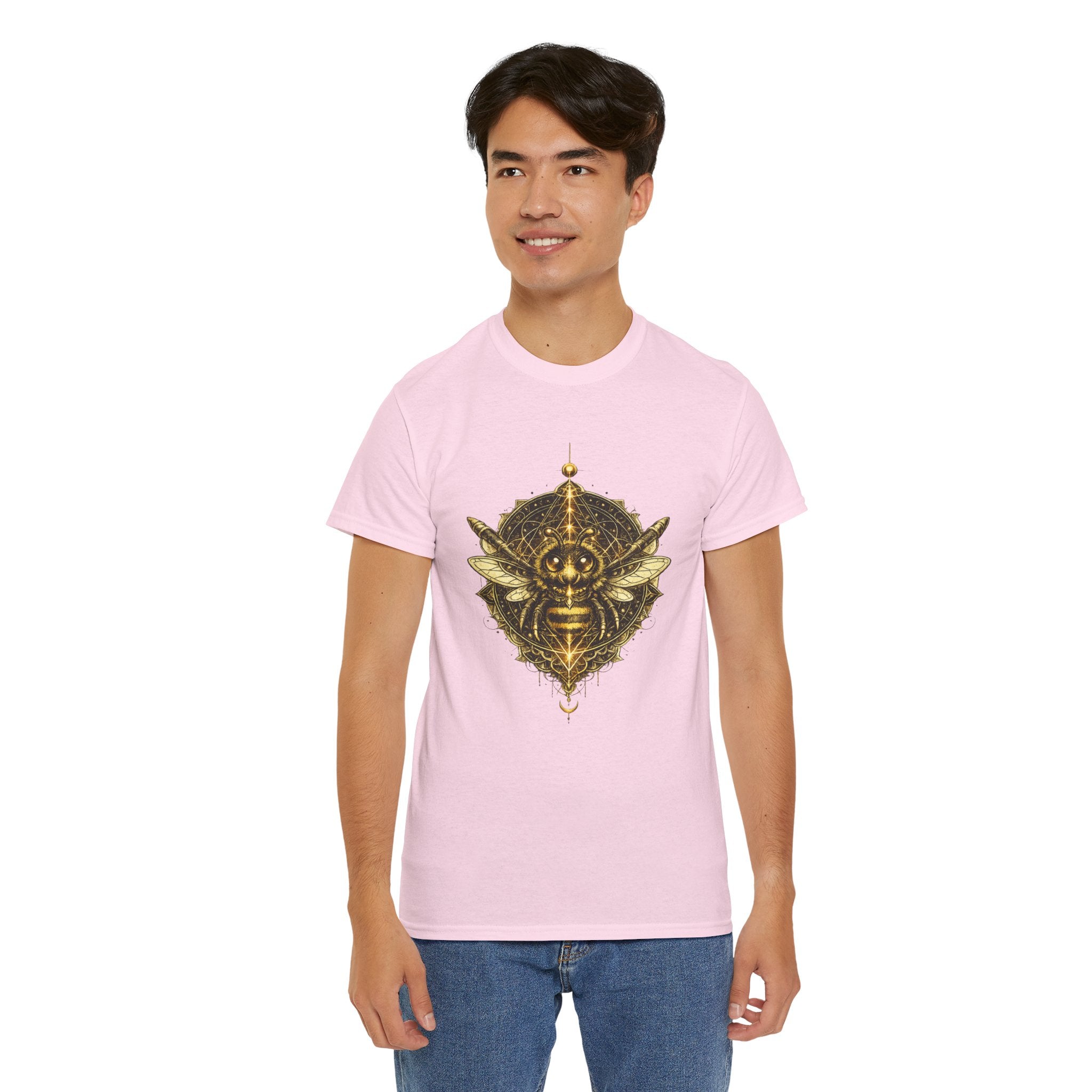 Sacred Geometry Bee T Shirt – Egyptian Mystic Honeybee Graphic Tee