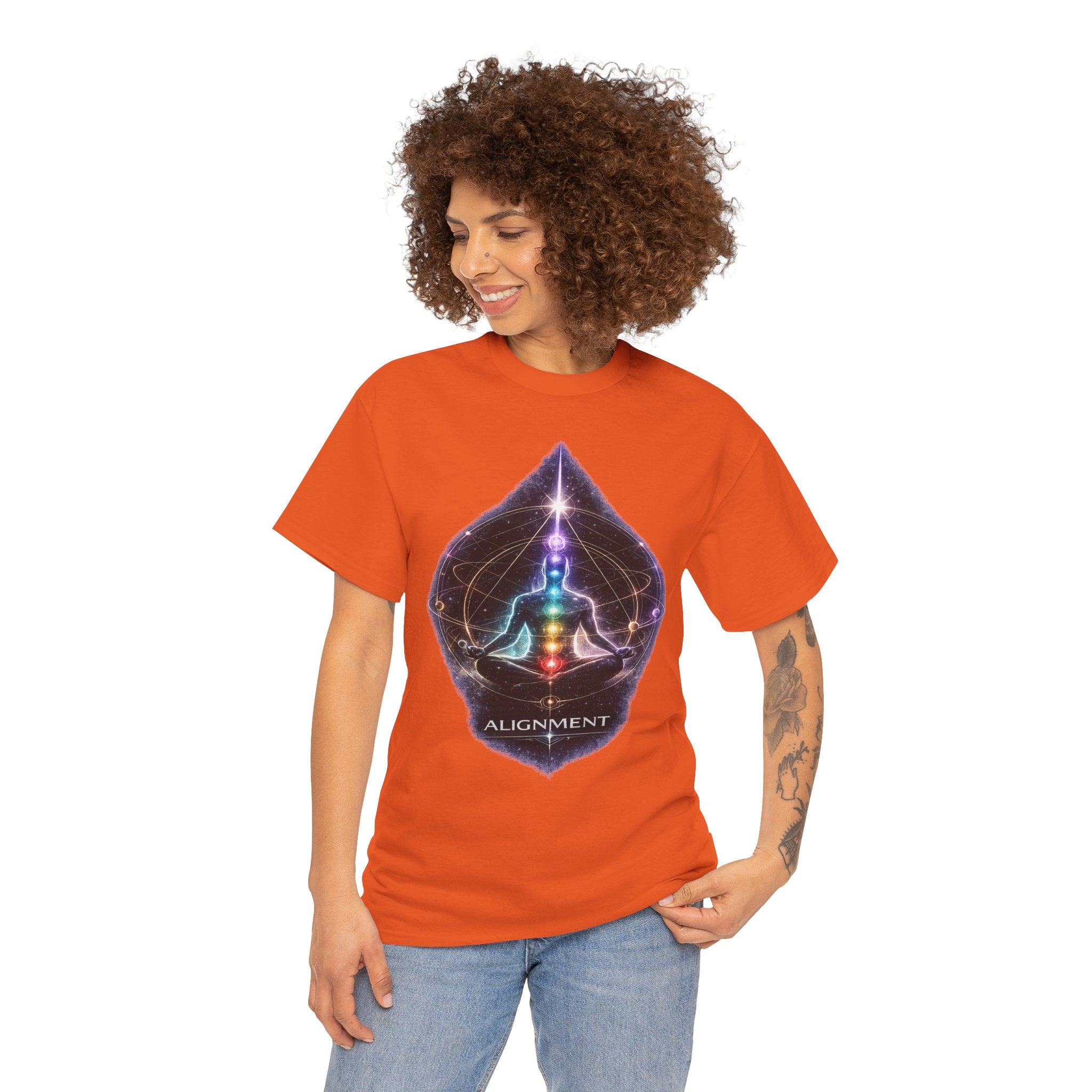 Alignment Chakra Meditation T Shirt – Spiritual Energy Yoga Graphic Tee