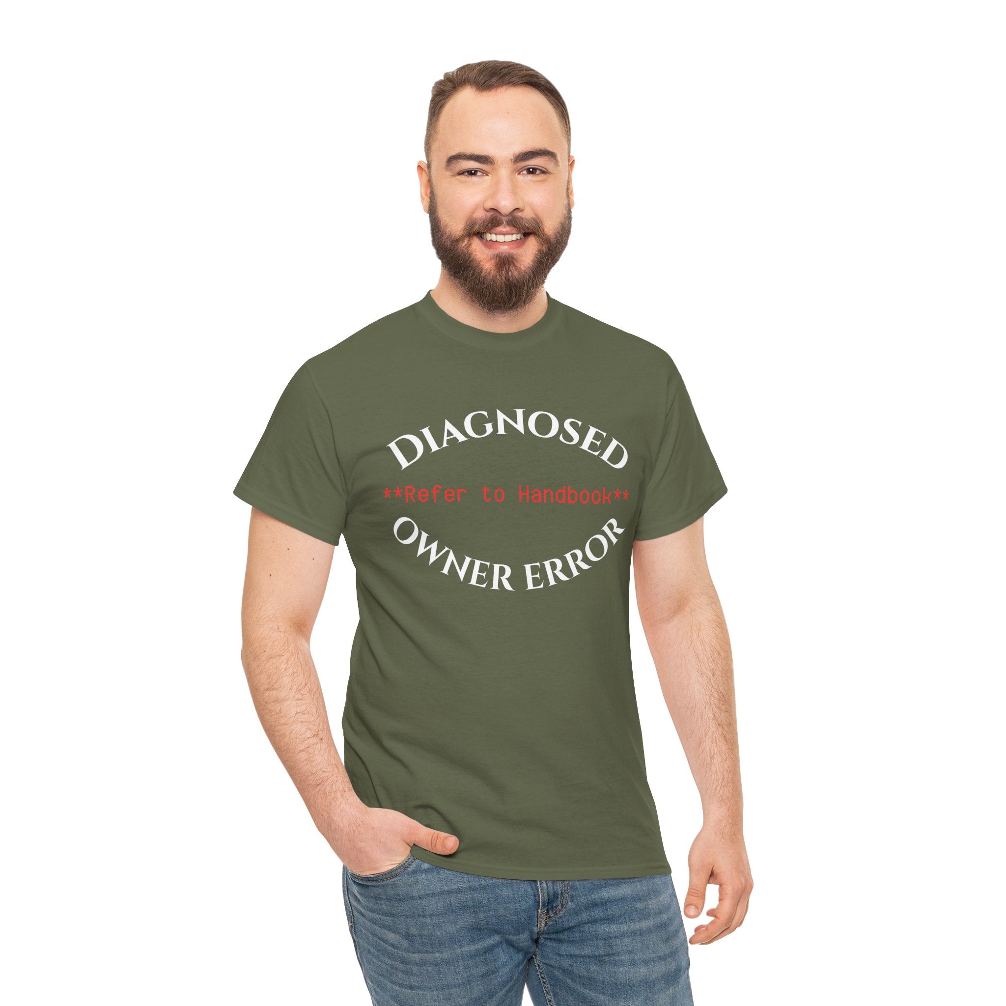 Diagnosed Owner Error Shirt – Funny Mechanics IT & Tech Support Graphic Tee