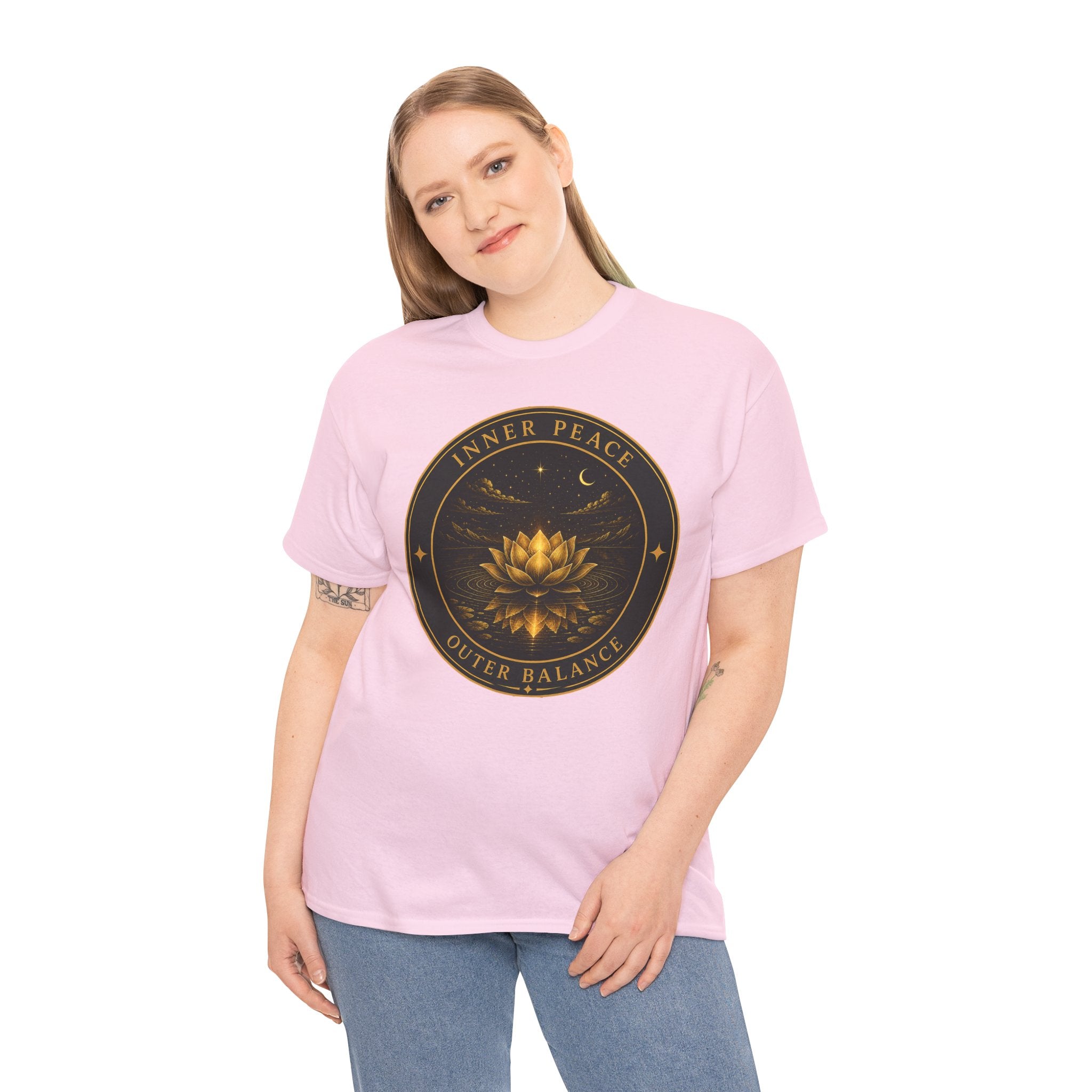 Inner Peace Outer Balance Lotus T-Shirt – Mindfulness Meditation Graphic Tee