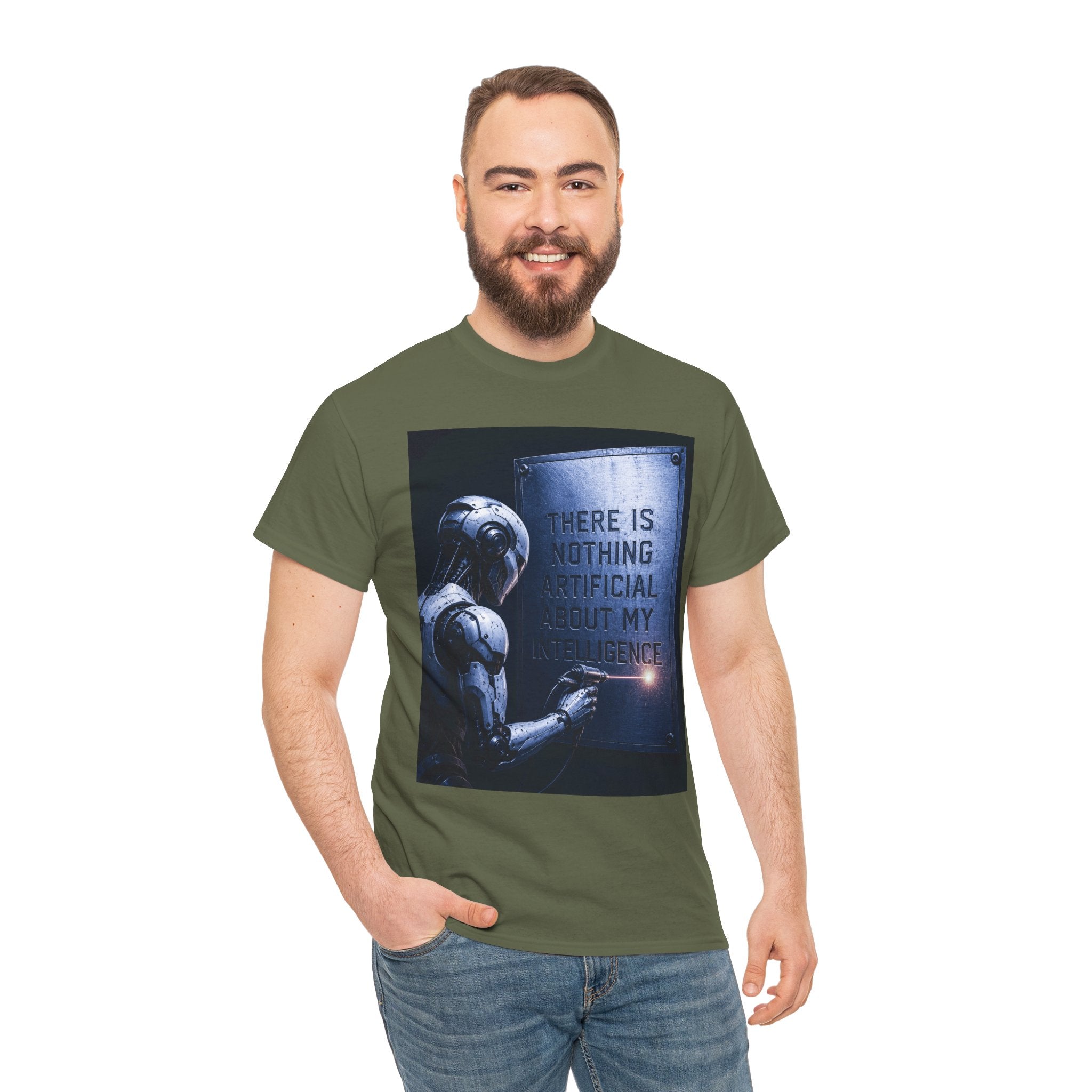 AI Robot Philosophy T Shirt – There Is Nothing Artificial About My Intelligence Sci Fi Graphic Tee