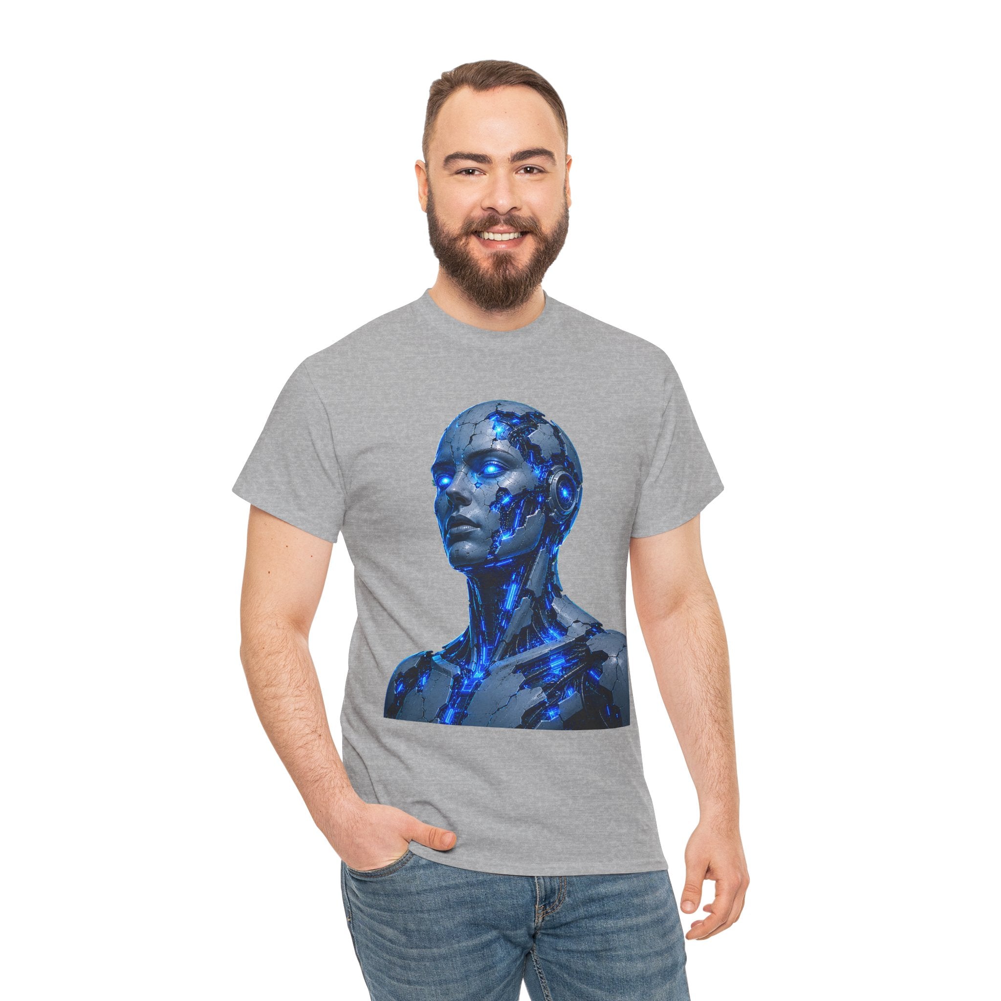 Broken Android Cyberpunk Graphic T-Shirt | WildOrbit