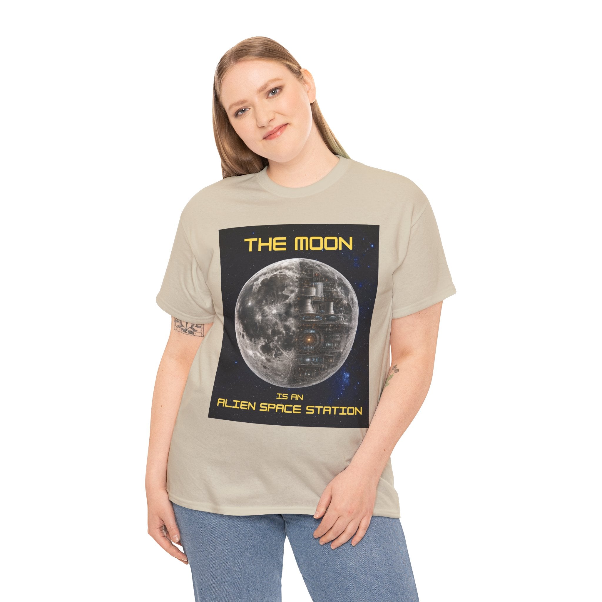 The Moon Is an Alien Space Station T-Shirt – UFO Conspiracy Space Graphic Tee