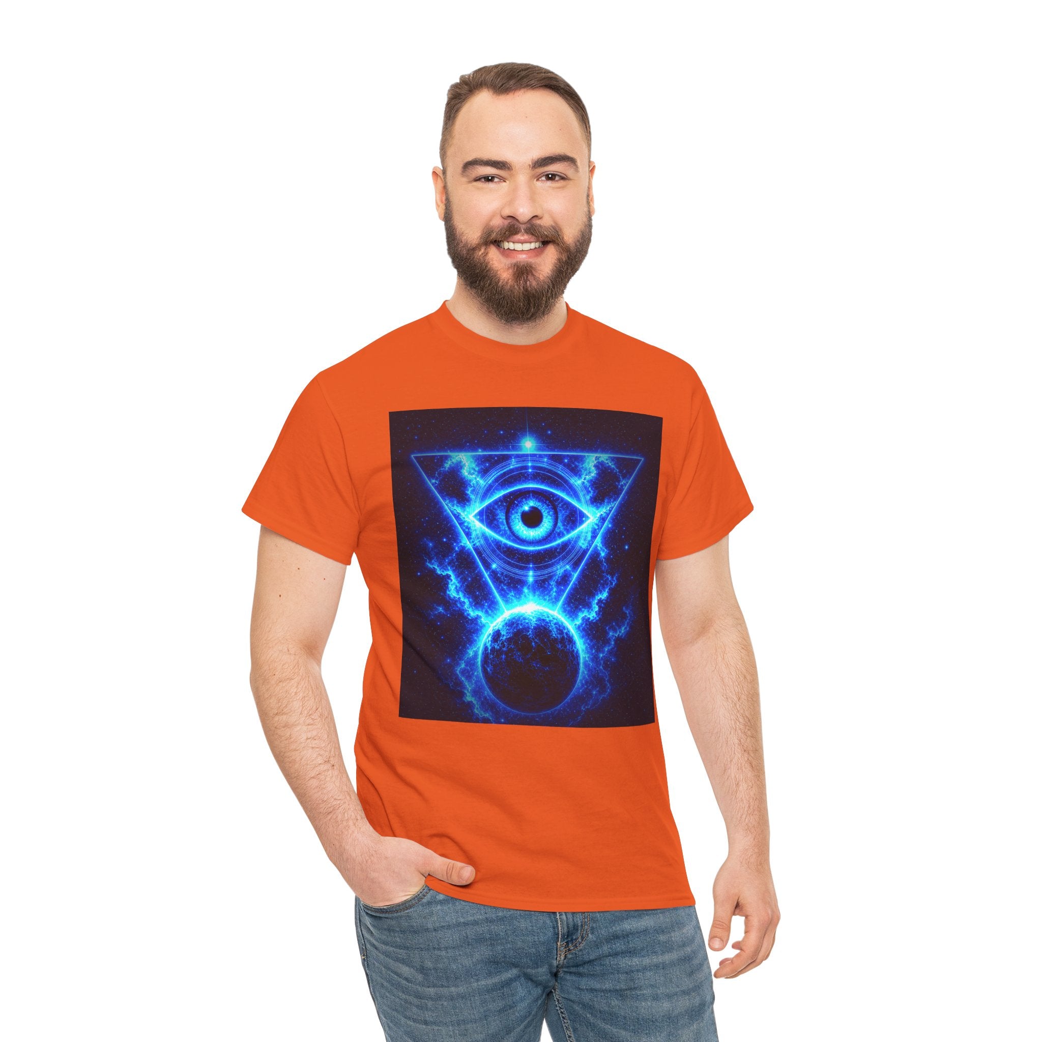 Sci Fi Cosmic Third Eye T Shirt – Electric Blue Occult Graphic Tee