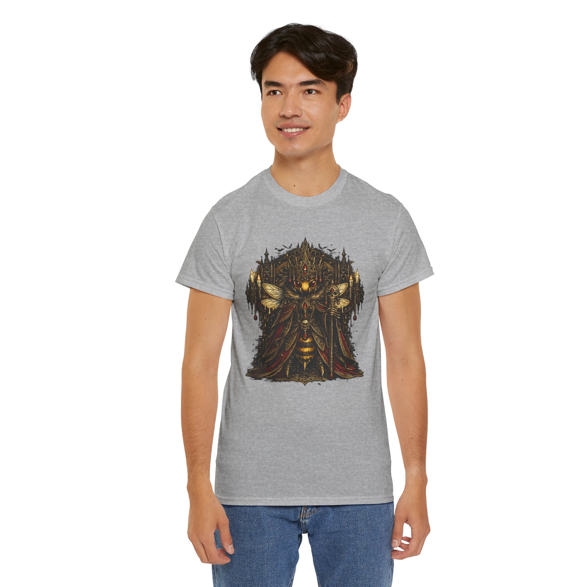 Gothic Queen Bee T Shirt – Dark Fantasy Gothic Bee Graphic Tee