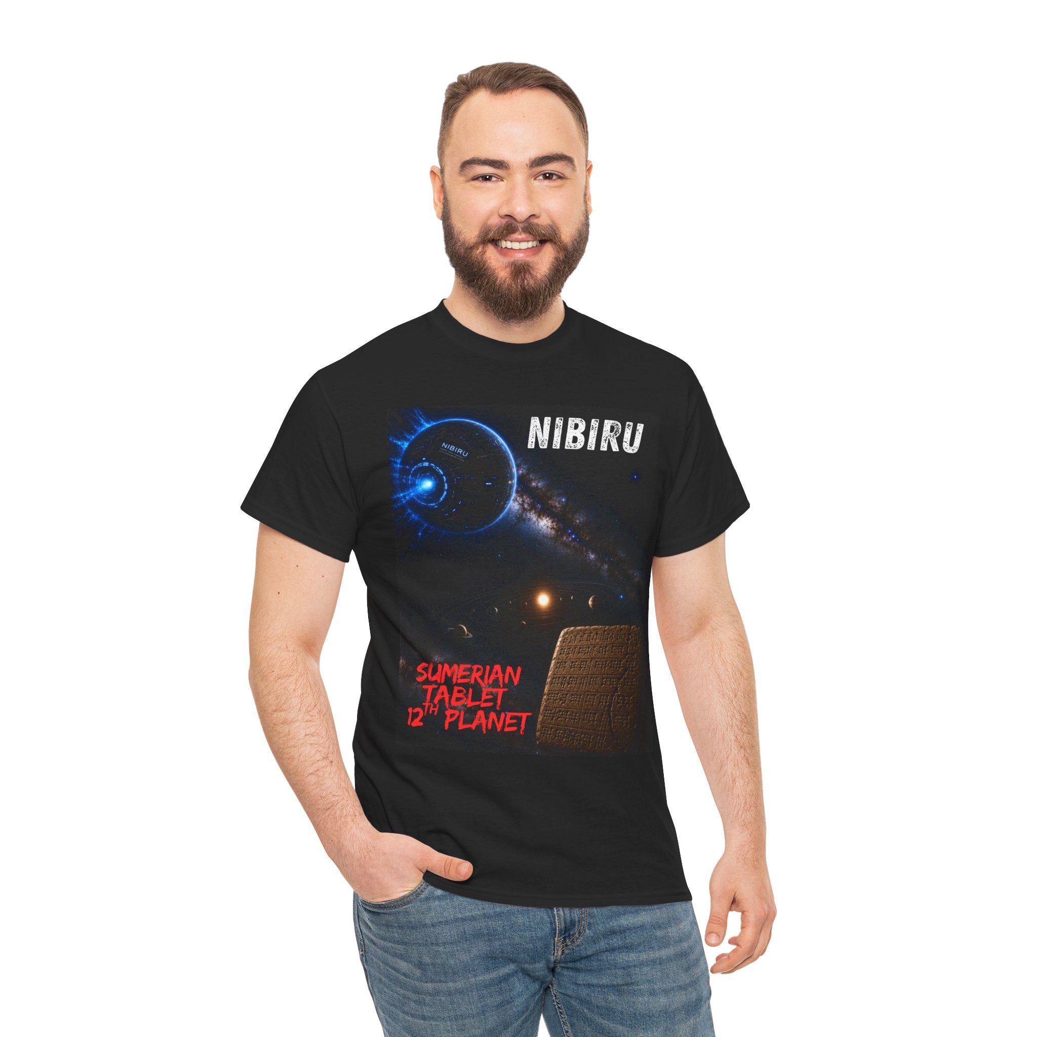 Nibiru 12th Planet T Shirt – Ancient Alien Sumerian Tablet Sci Fi Graphic Tee