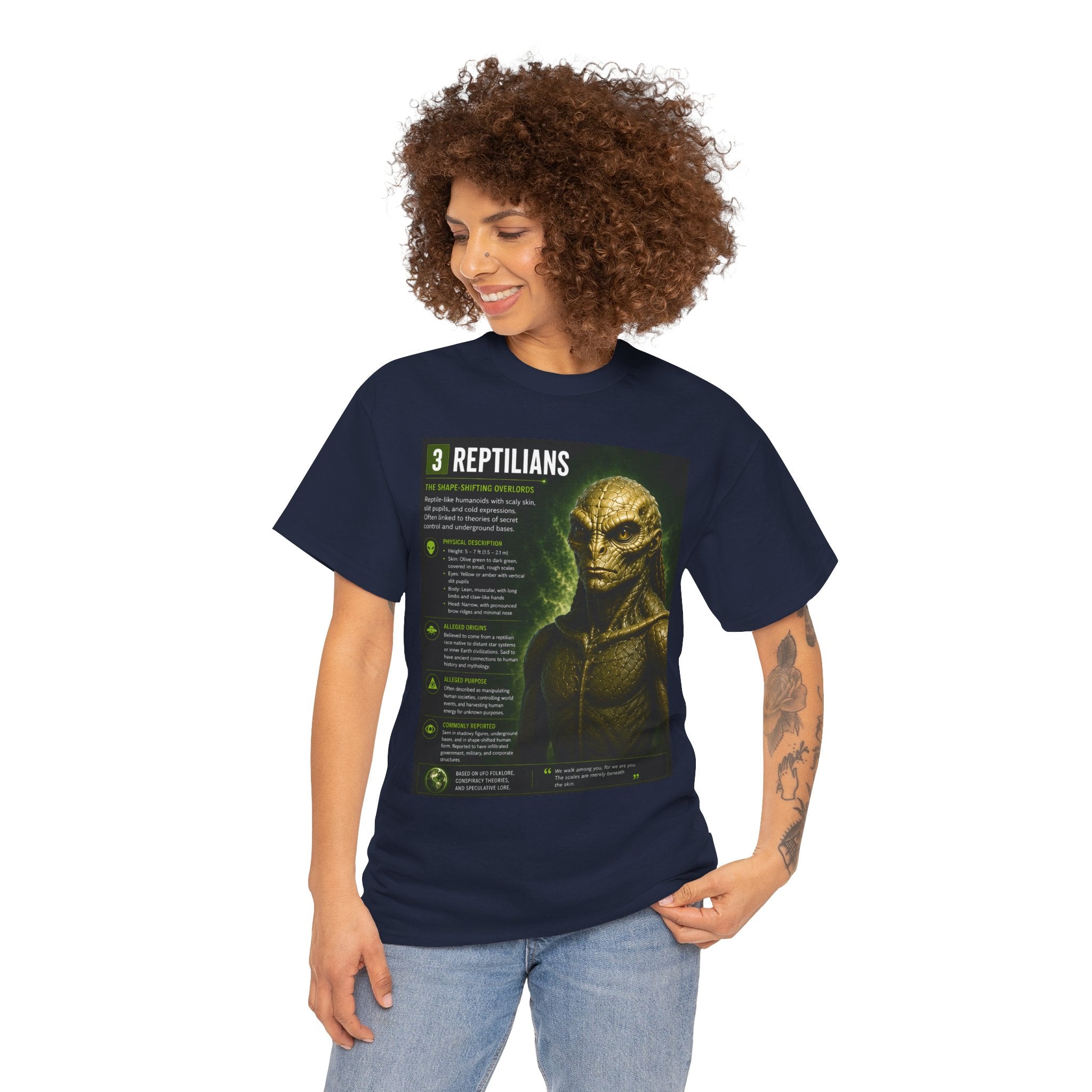 Reptilian Alien T-Shirt – Ancient Aliens UFO Informational Graphic Tee