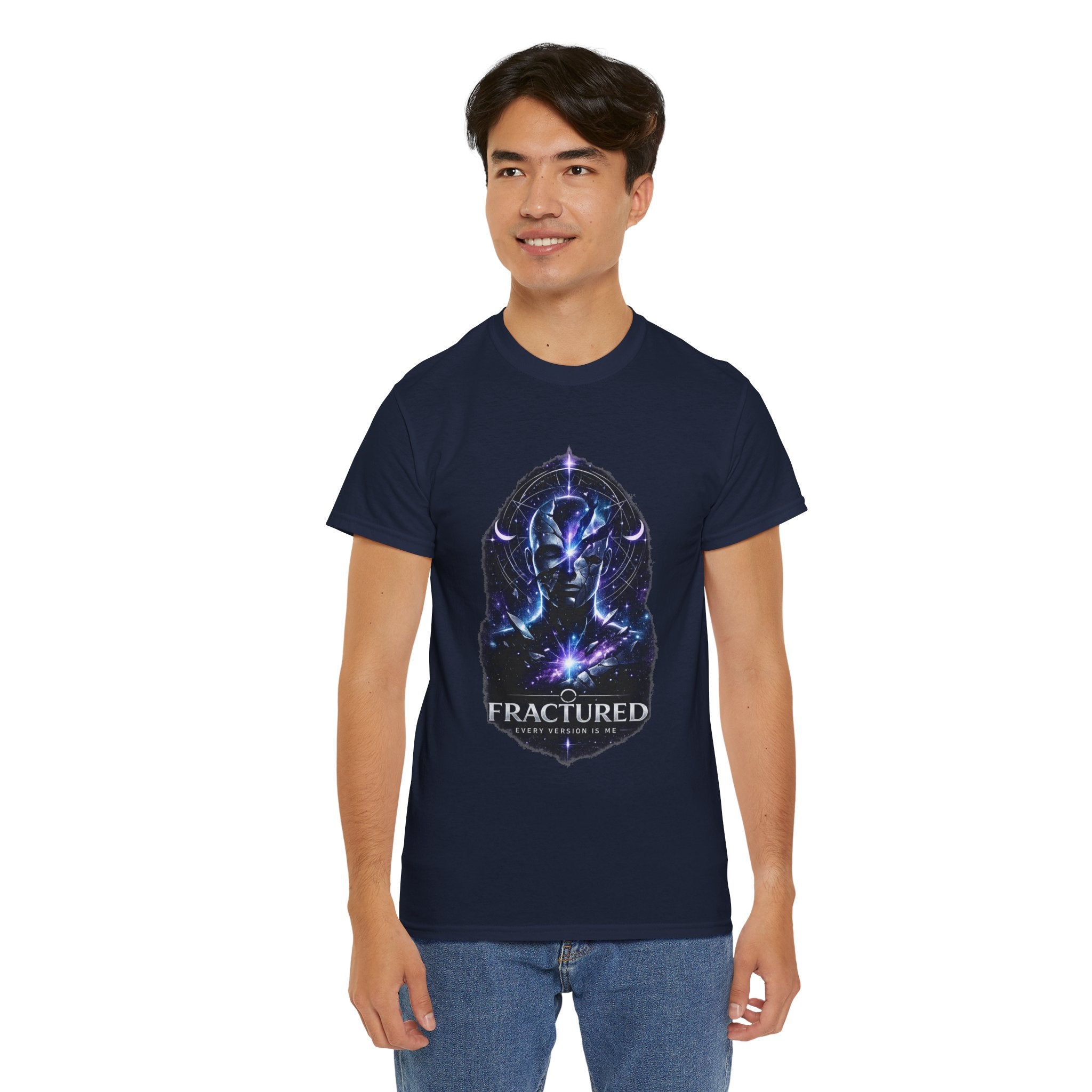 Fractured Cosmic Meditation Shirt – Dark Spiritual Galaxy Graphic T Shirt
