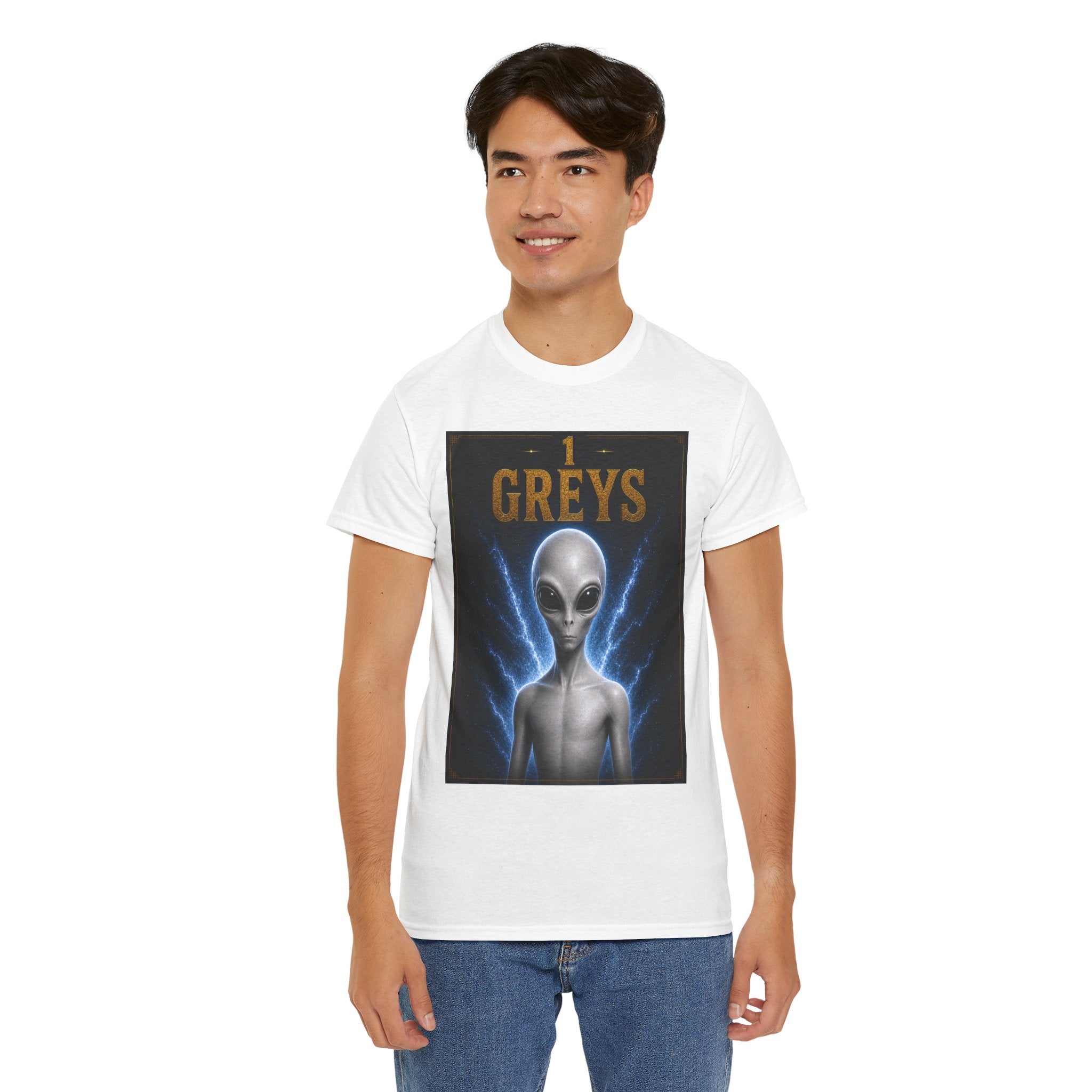 Grey Alien T-Shirt – Sci-Fi Extra-terrestrial UFO Graphic Tee for Men & Women