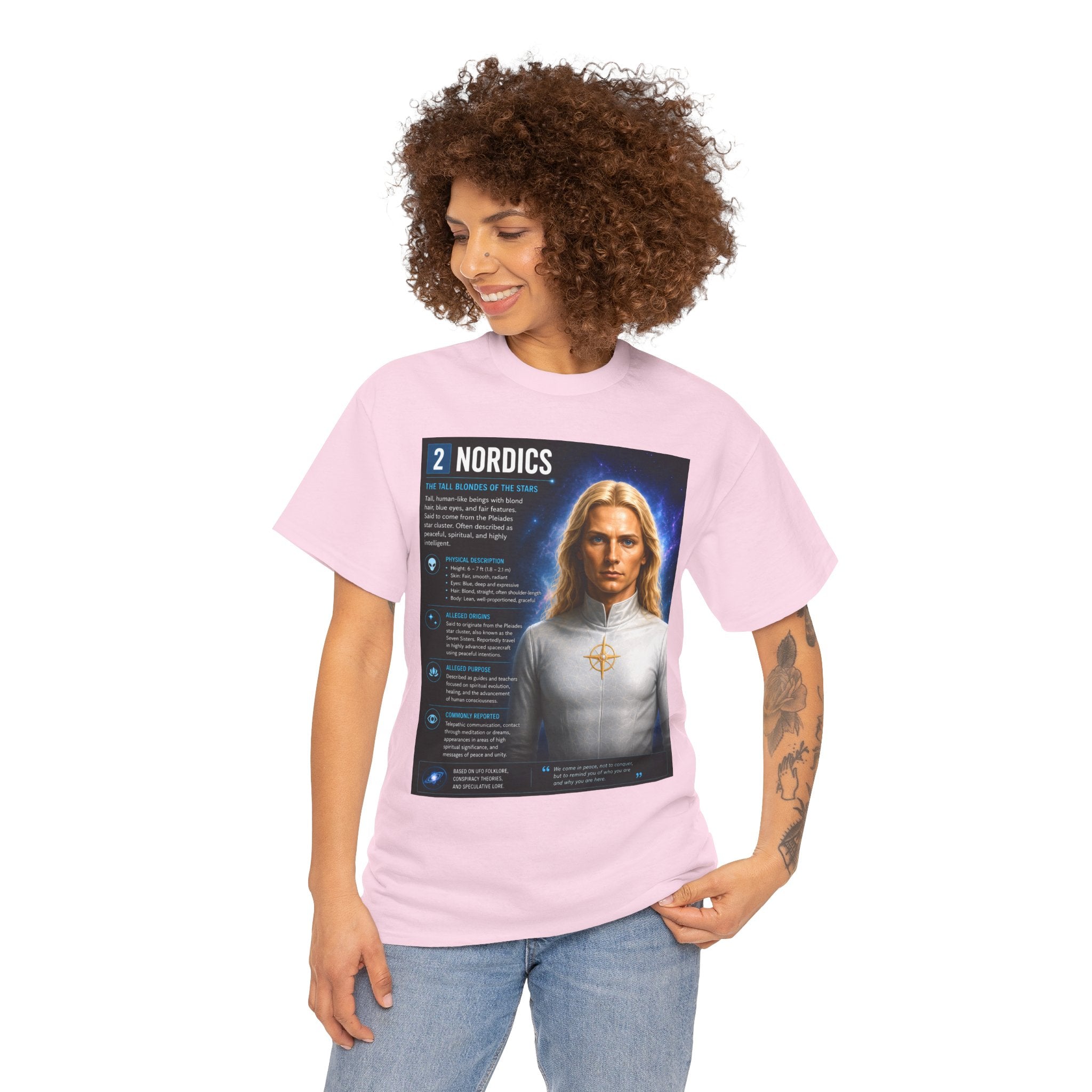 Nordic Alien T-Shirt – Ancient Aliens “Nordics” UFO Informational Graphic Tee