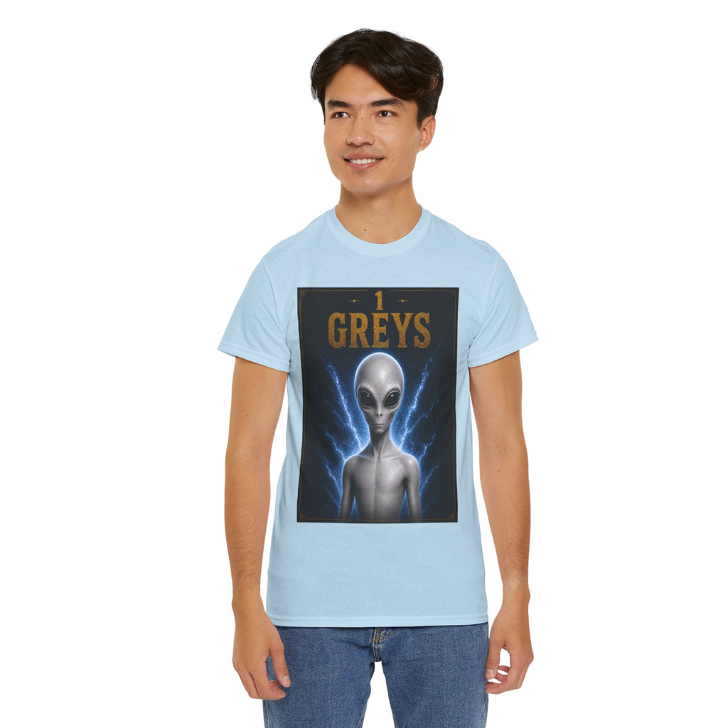 Grey Alien T-Shirt – Sci-Fi Extra-terrestrial UFO Graphic Tee for Men & Women