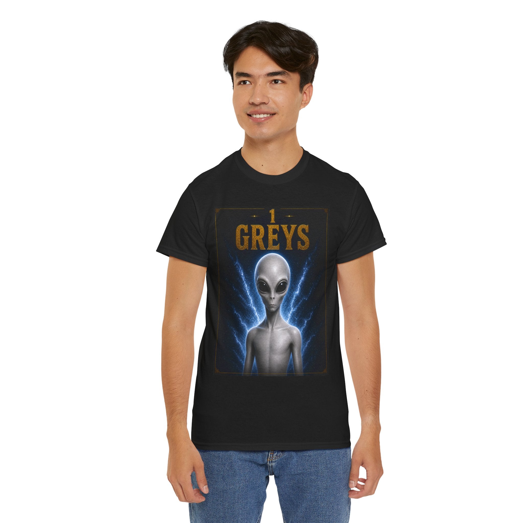 Grey Alien T-Shirt – Sci-Fi Extra-terrestrial UFO Graphic Tee for Men & Women