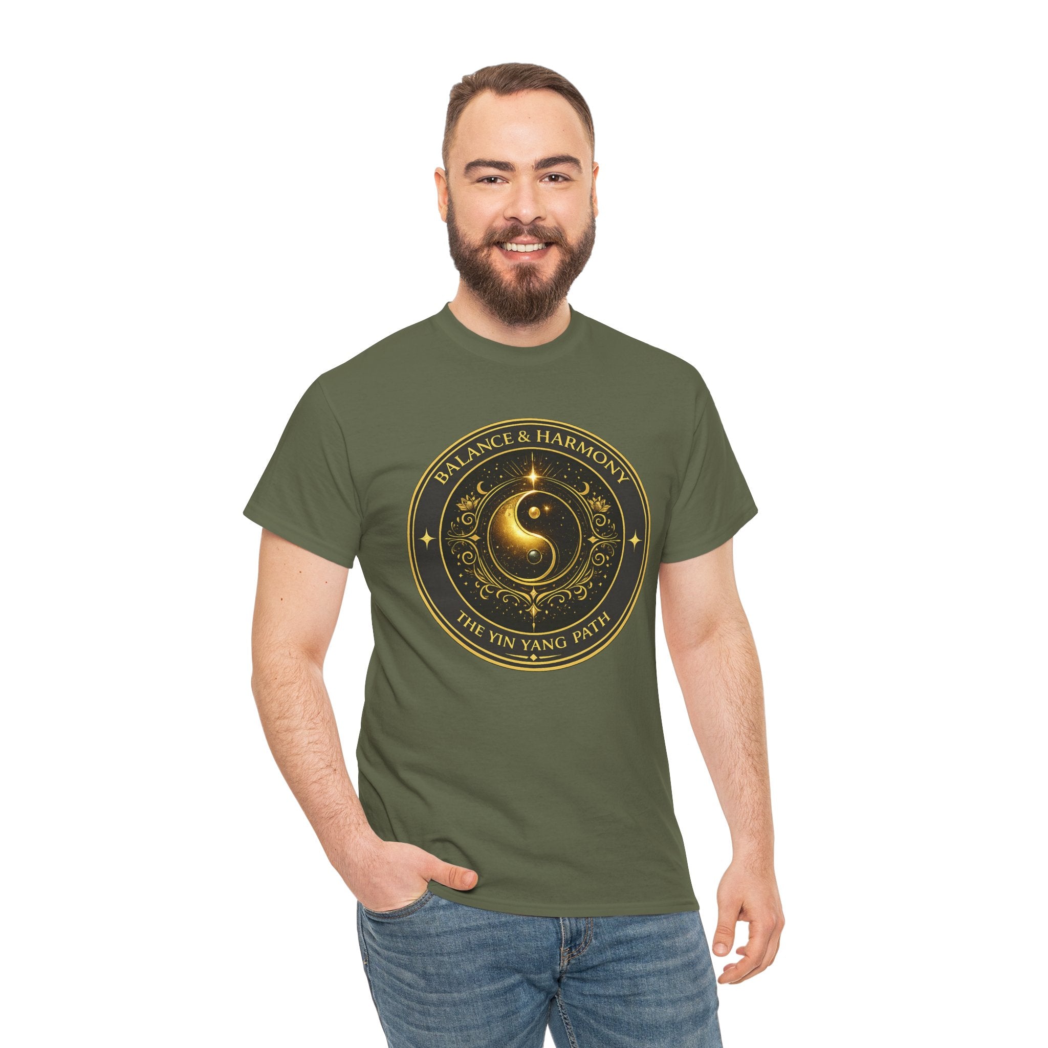 Balance & Harmony Yin Yang T-Shirt – Celestial Sacred Symbol Graphic Tee