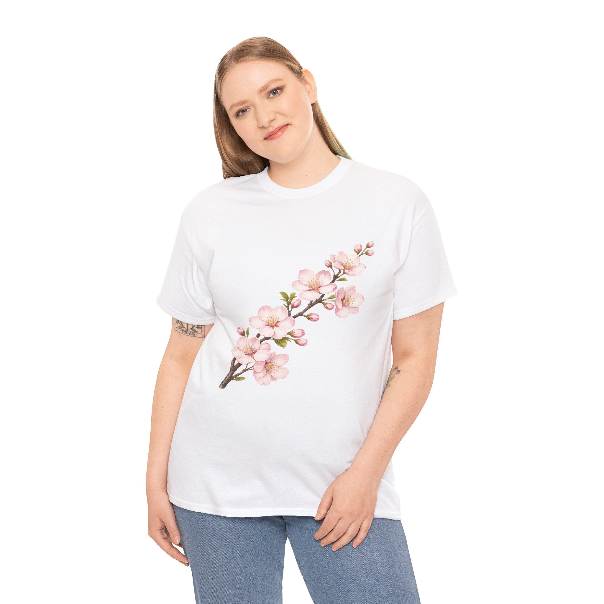 Sakura Cherry Blossom T Shirt – Pink Floral Branch Graphic Tee for Nature Lovers