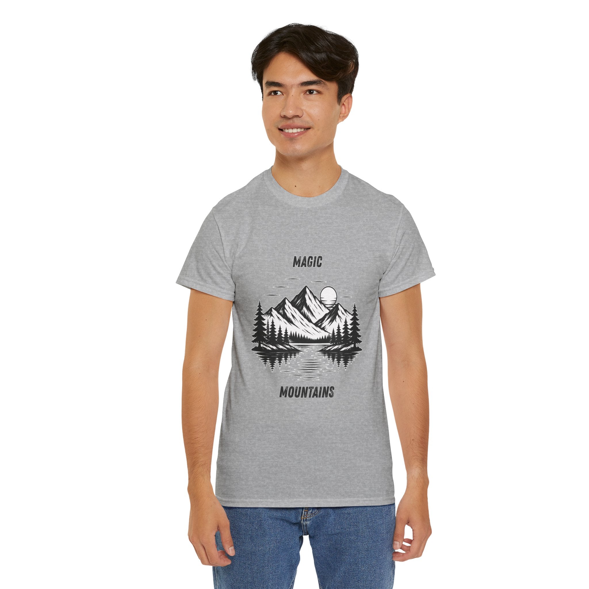 Magic Mountains T Shirt – Scenic Mountain Adventure Hiking & Camping Graphic Tee