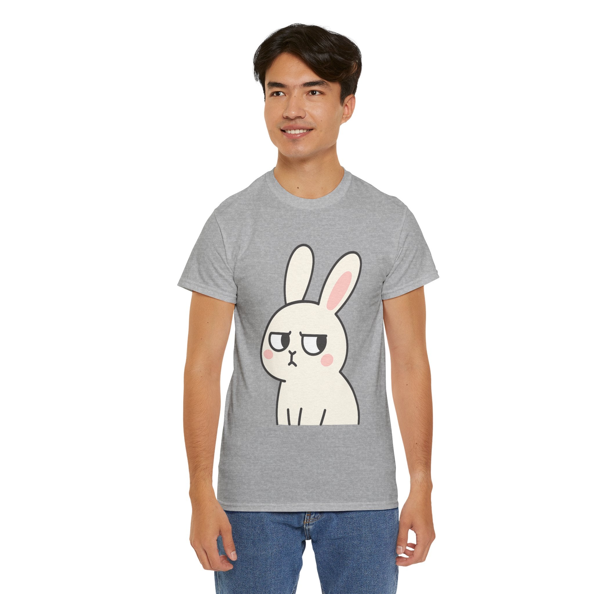 Cute Grumpy Bunny T Shirt – Funny Cartoon Rabbit Graphic Tee