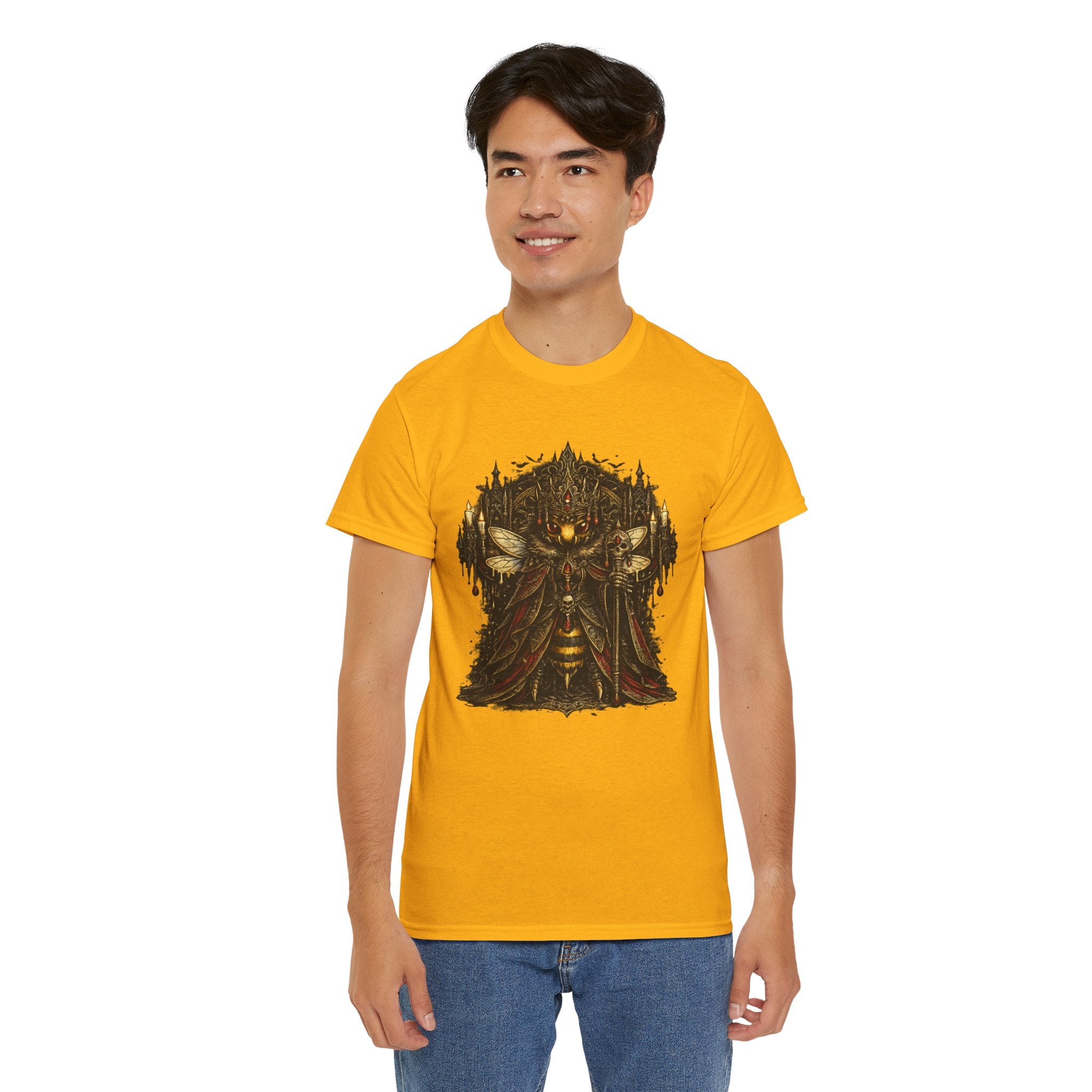 Gothic Queen Bee T Shirt – Dark Fantasy Gothic Bee Graphic Tee