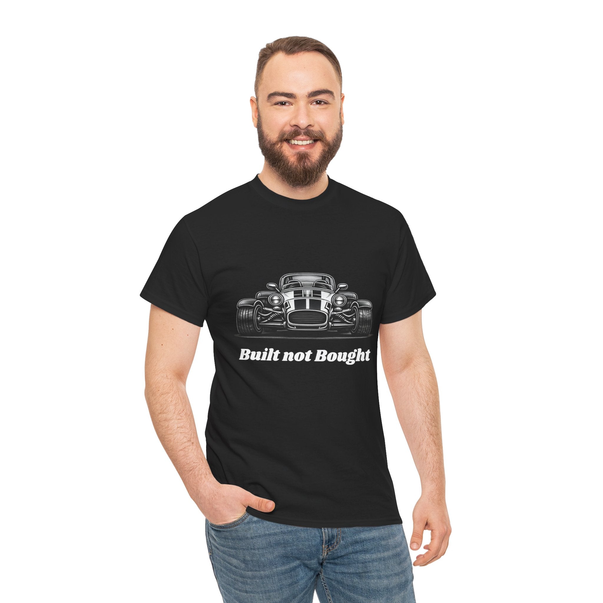Built Not Bought Car T Shirt – Retro Kit Car Mechanic Graphic Tee for Auto Enthusiasts