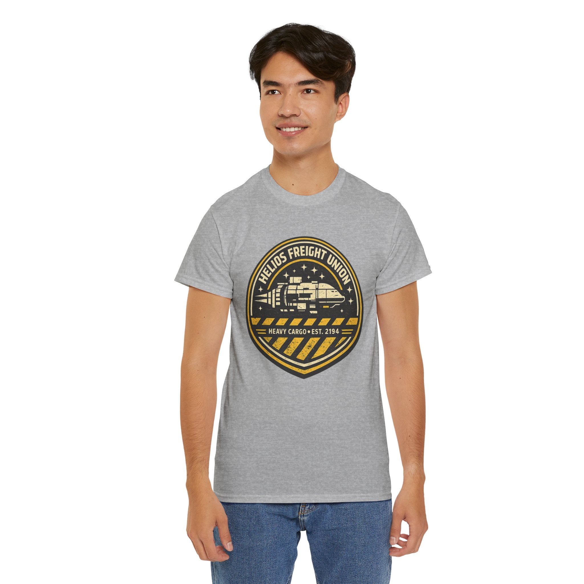 Helios Freight Union Freighter Crew T Shirt – Retro Sci Fi Cargo Ship Graphic Tee