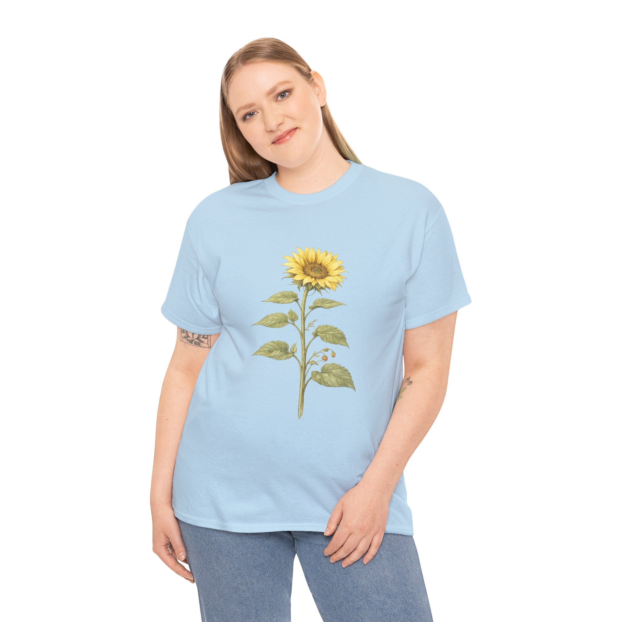 Sunflower Botanical T Shirt – Cottagecore Floral Graphic Tee for Nature Lovers