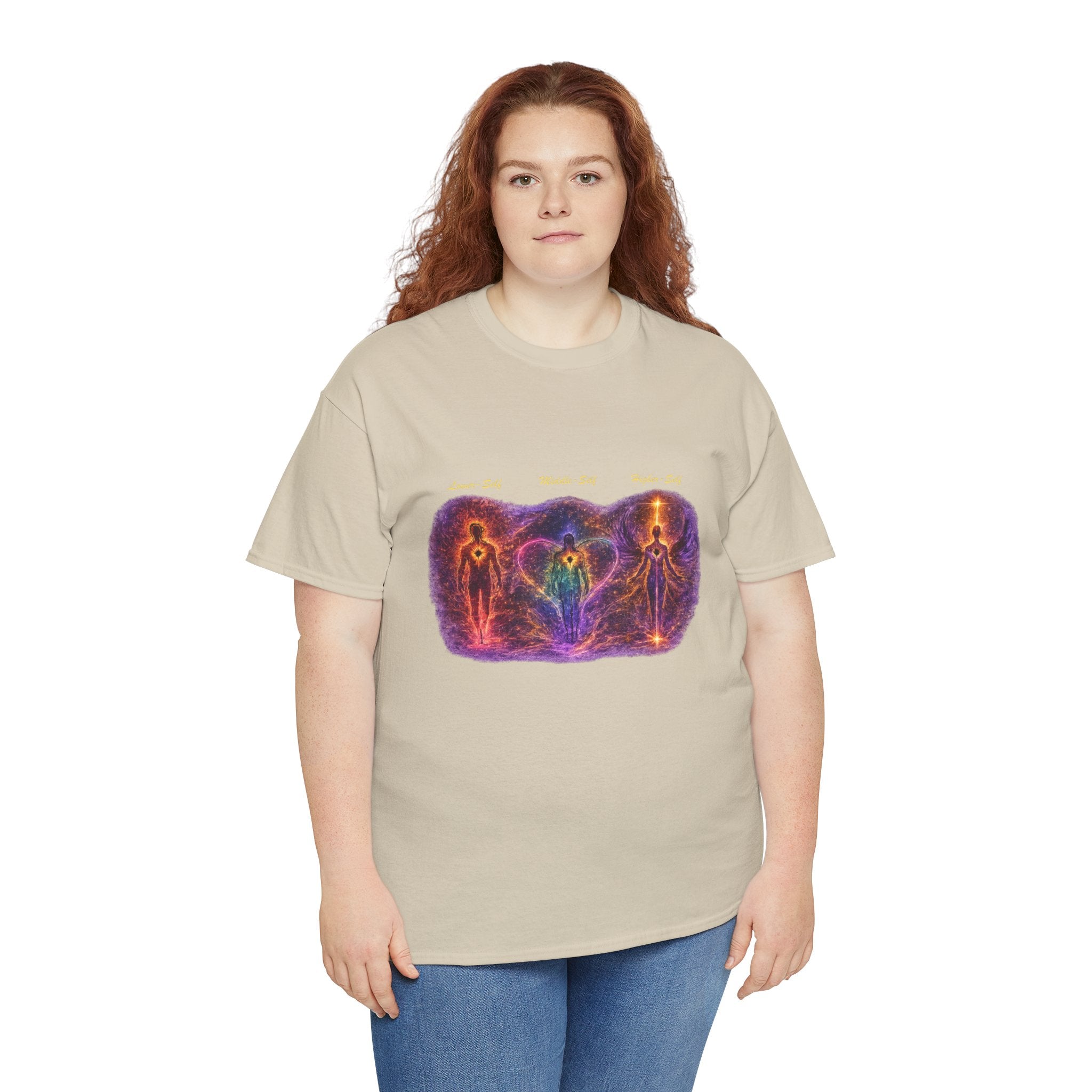 Lower Middle Higher Self Mystic Energy Tee — Cosmic Chakra Spirit Artwork T Shirt