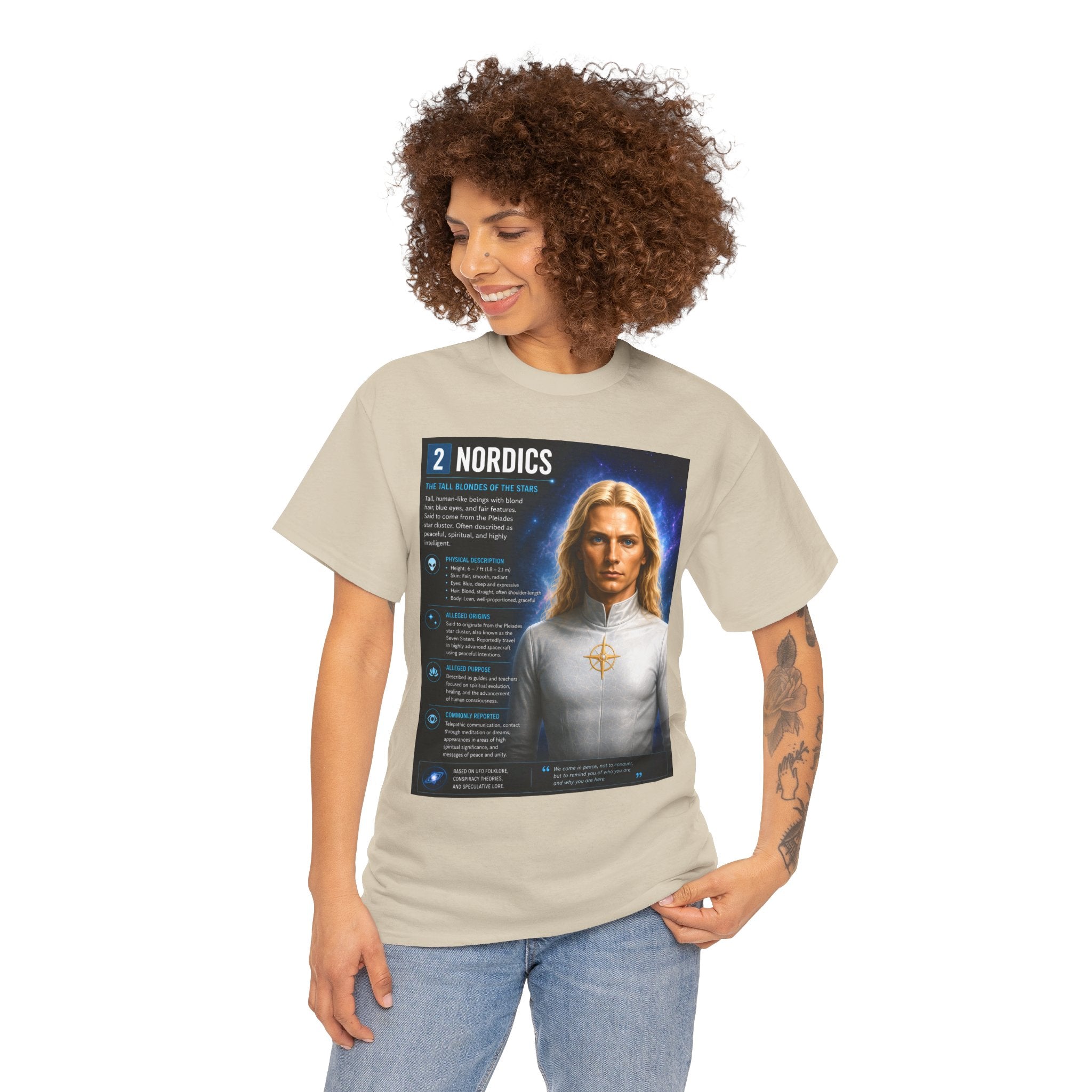 Nordic Alien T-Shirt – Ancient Aliens “Nordics” UFO Informational Graphic Tee