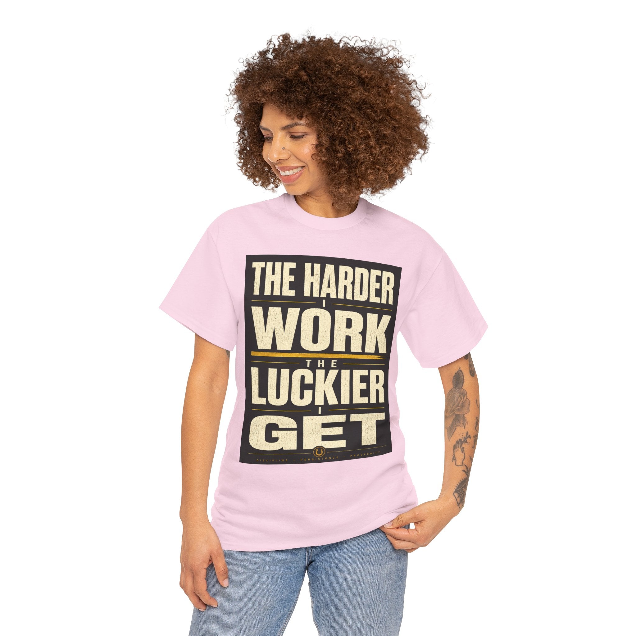 The Harder I Work The Luckier I Get T-Shirt – Motivational Success Quote Graphic Tee