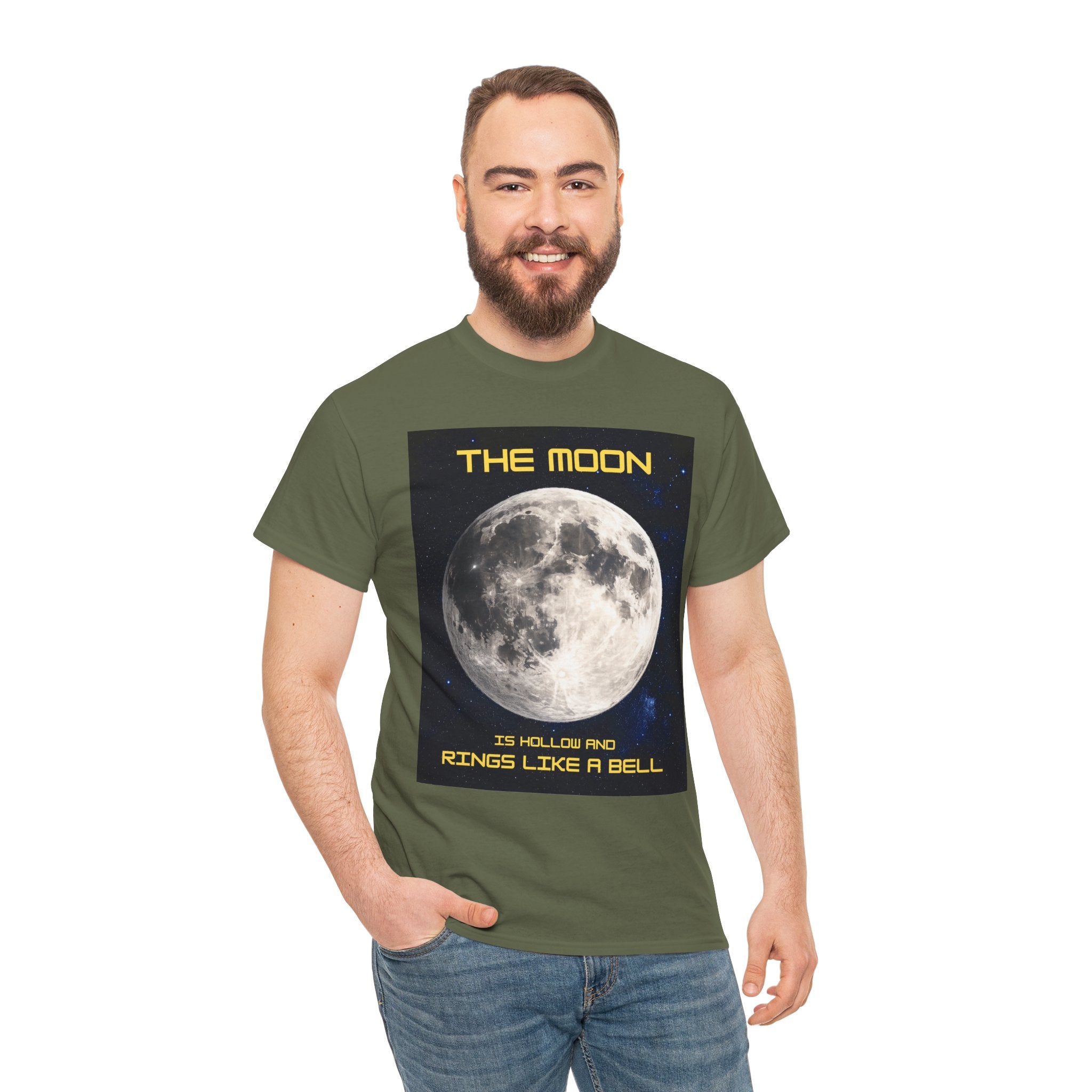 The Moon Is Hollow and Rings Like a Bell T-Shirt – Ancient Aliens Moon Theory Sci-Fi Graphic Tee
