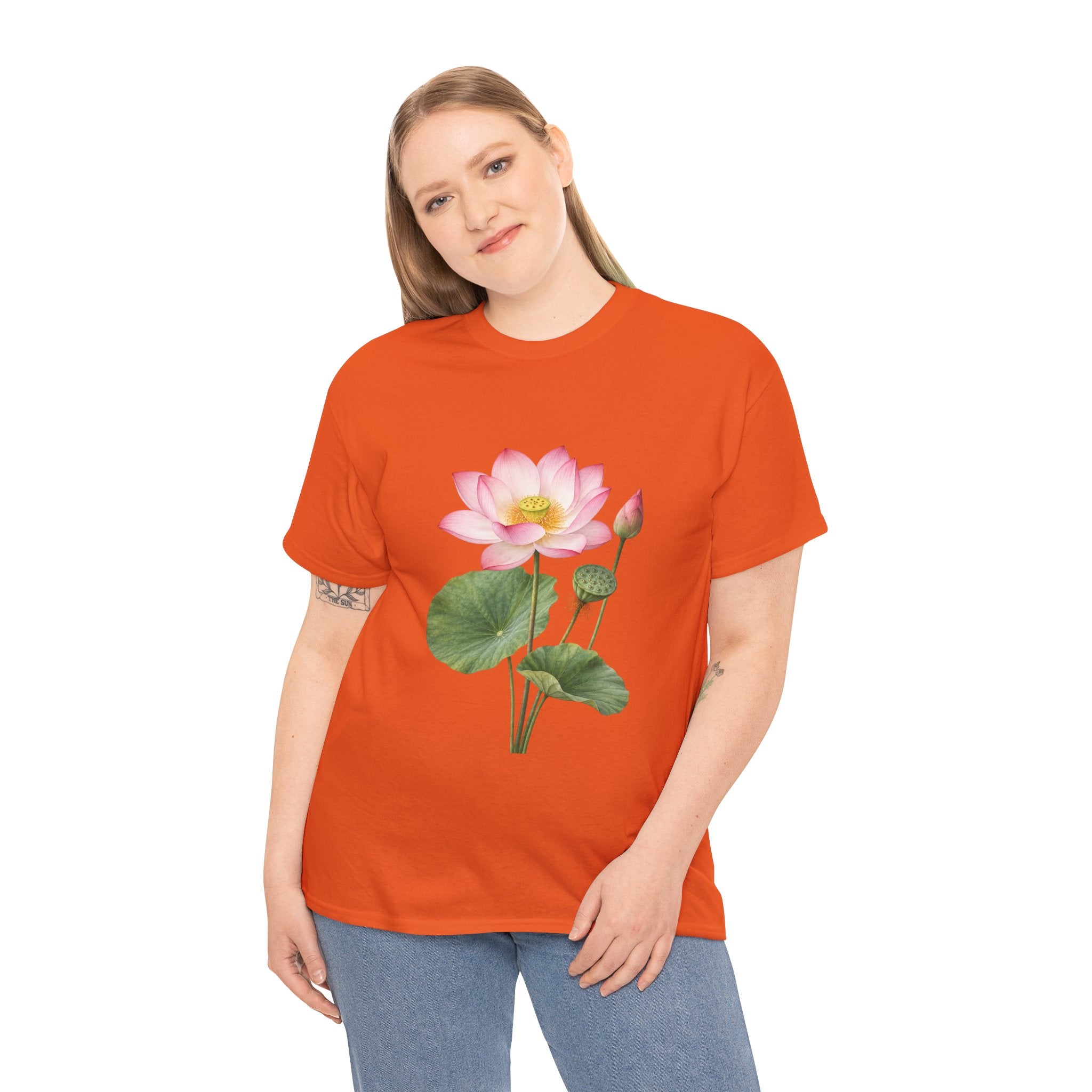Pink Lotus Flower T Shirt – Botanical Floral Graphic Tee for Yoga, Meditation & Nature Lovers