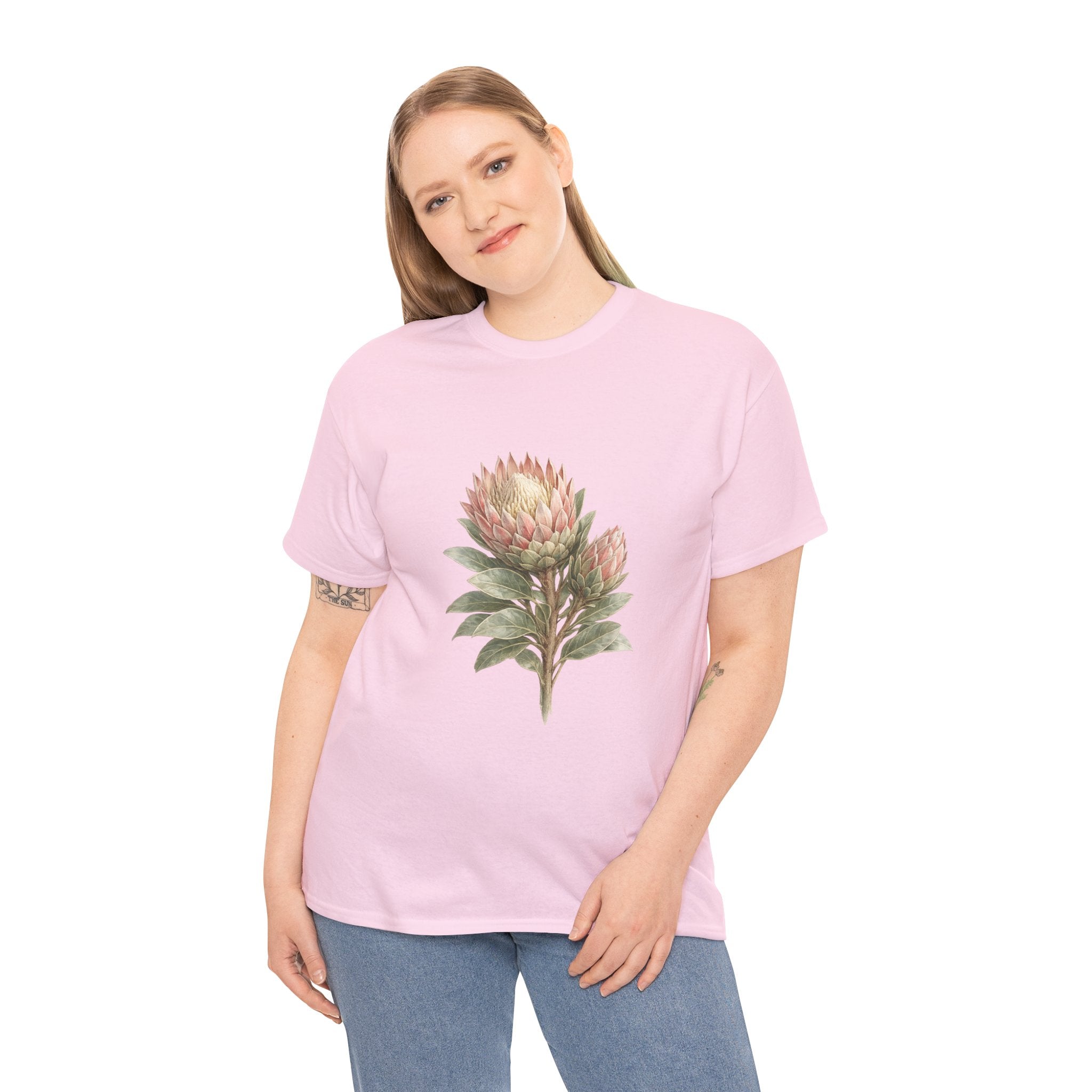 Protea Flower T-Shirt – Vintage Botanical Floral Graphic Tee for Nature & Cottagecore Style