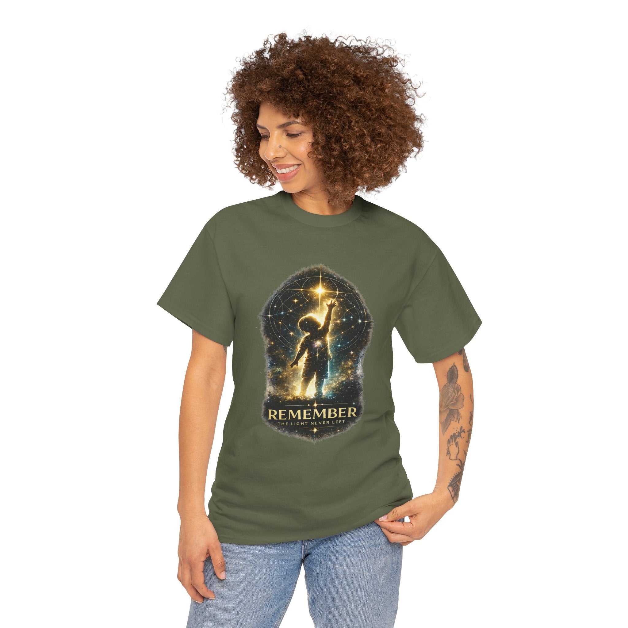 Remember The Light Never Left Shirt – Celestial Spiritual Awareness Graphic Tee