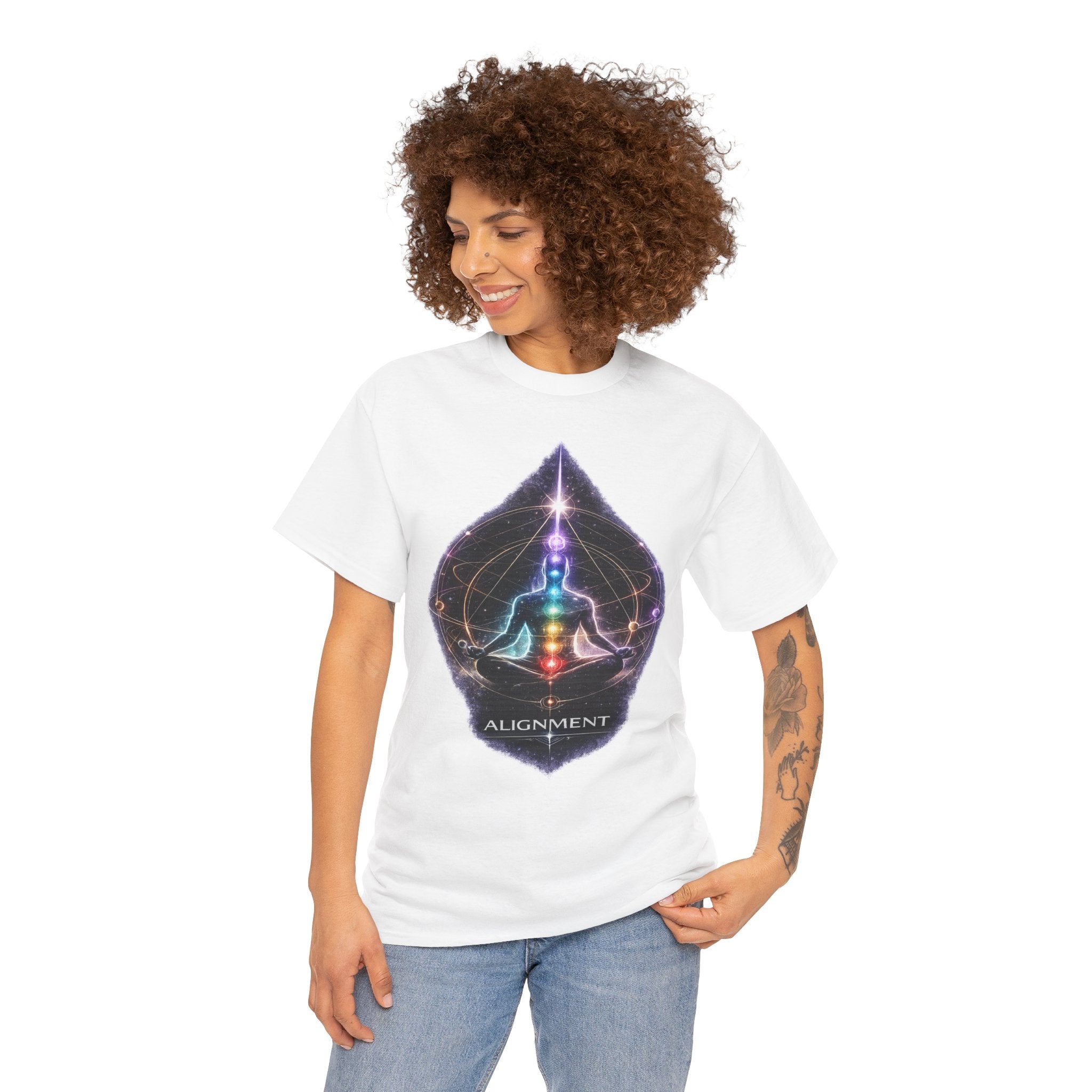 Alignment Chakra Meditation T Shirt – Spiritual Energy Yoga Graphic Tee