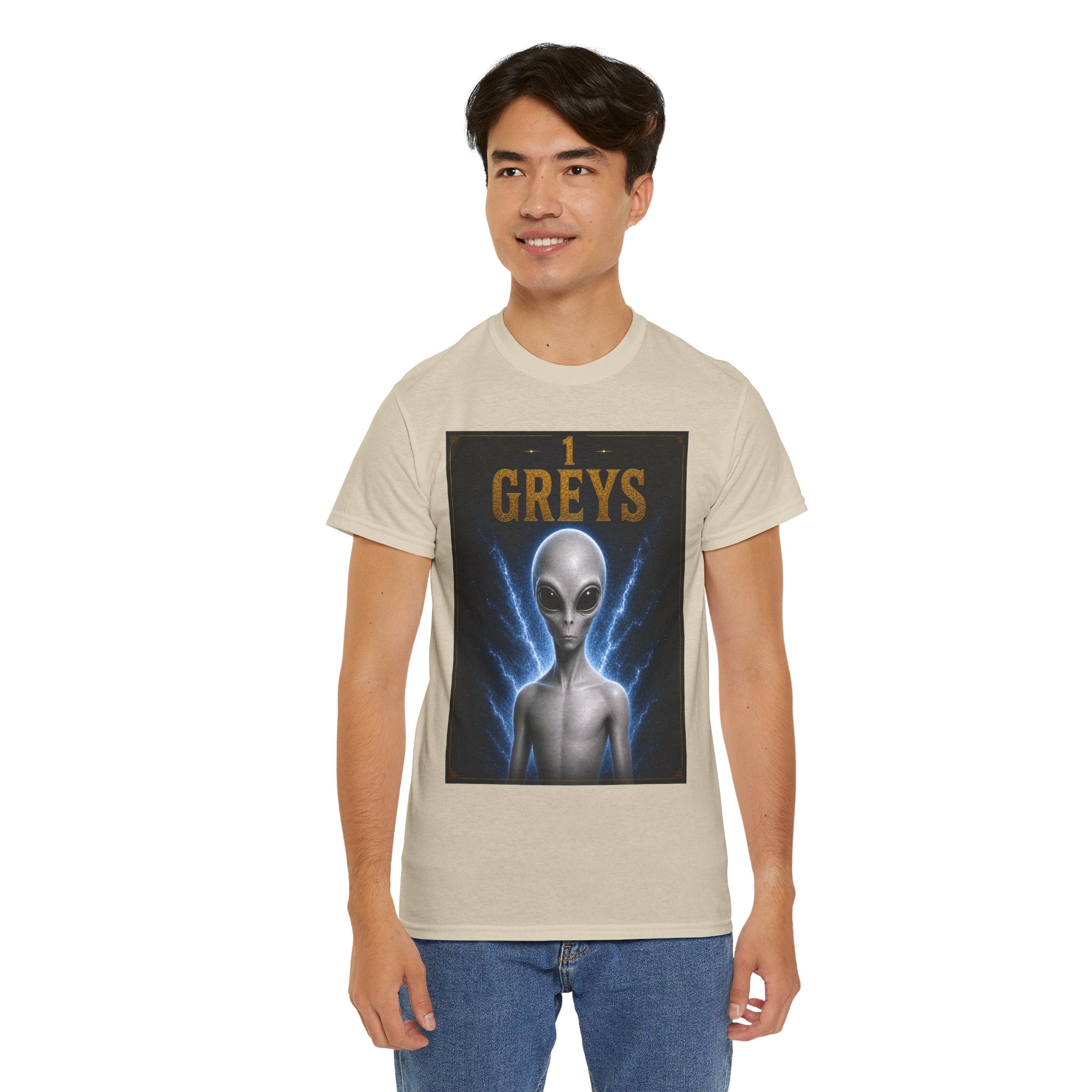 Grey Alien T-Shirt – Sci-Fi Extra-terrestrial UFO Graphic Tee for Men & Women