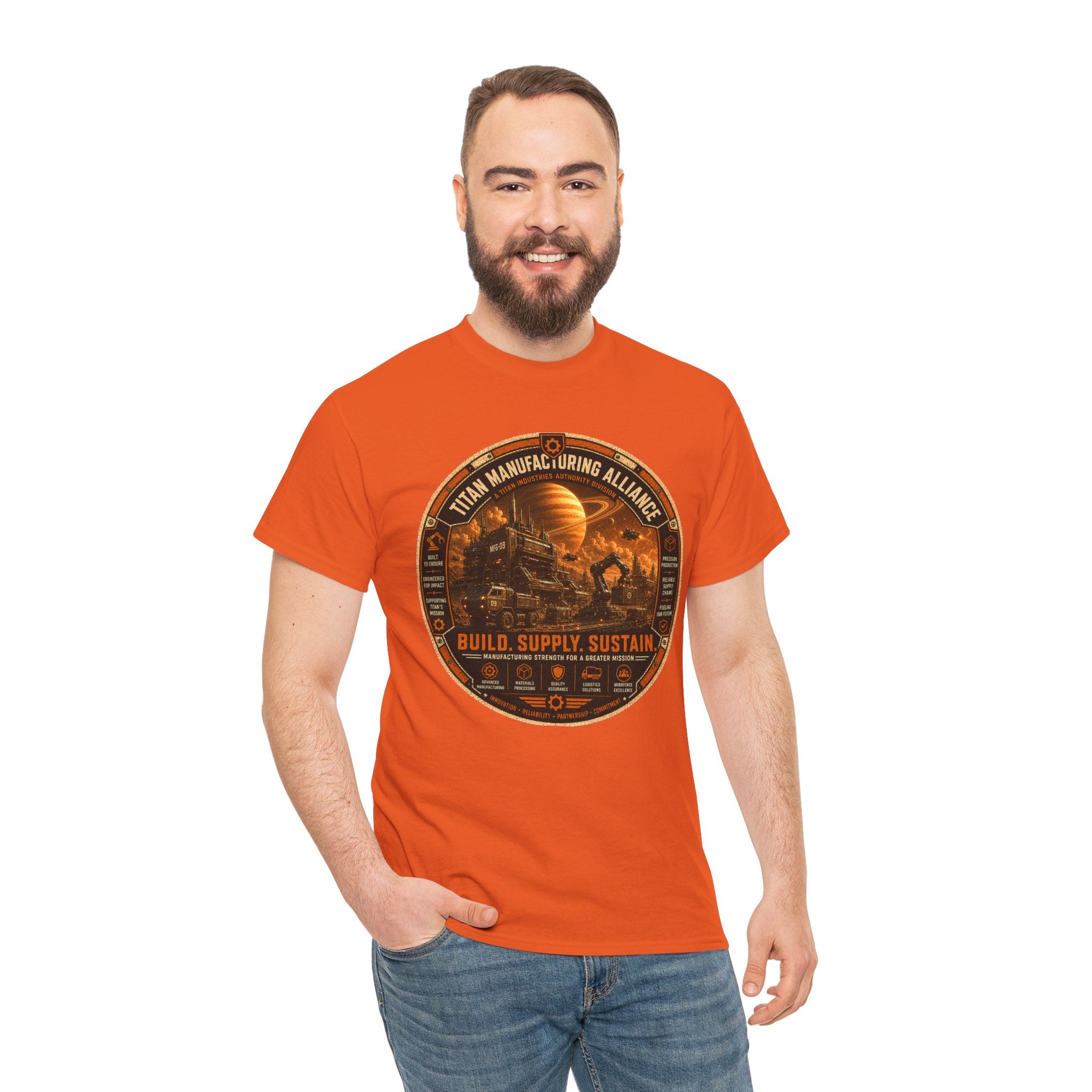 Titan Manufacturing Alliance T Shirt – Retro Industrial Sci Fi Graphic Tee