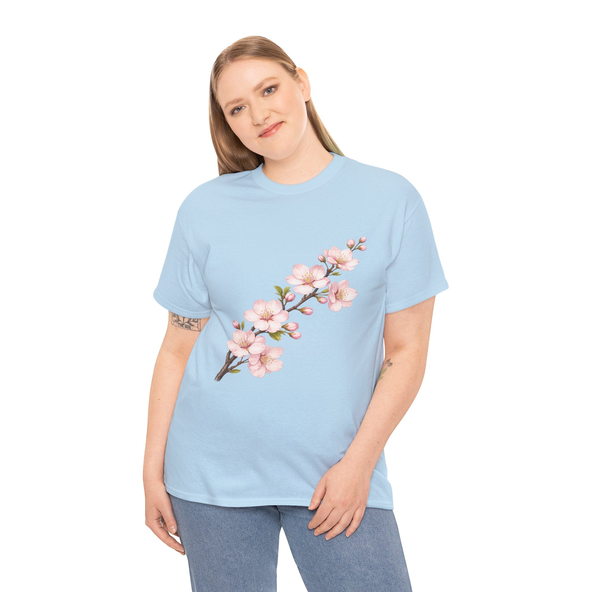 Sakura Cherry Blossom T Shirt – Pink Floral Branch Graphic Tee for Nature Lovers
