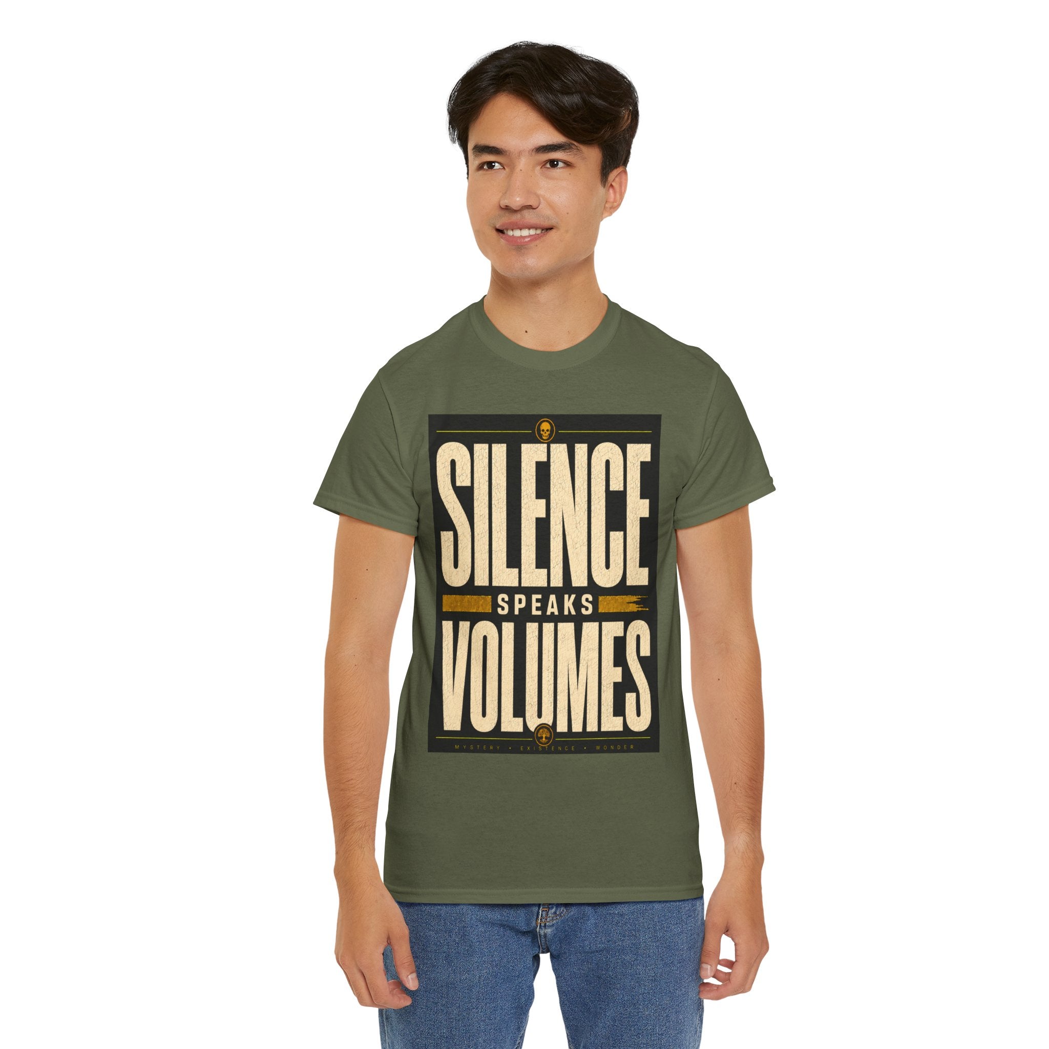 Silence Speaks Volumes T Shirt – Inspirational Quote Graphic Tee for Minimalist Streetwear