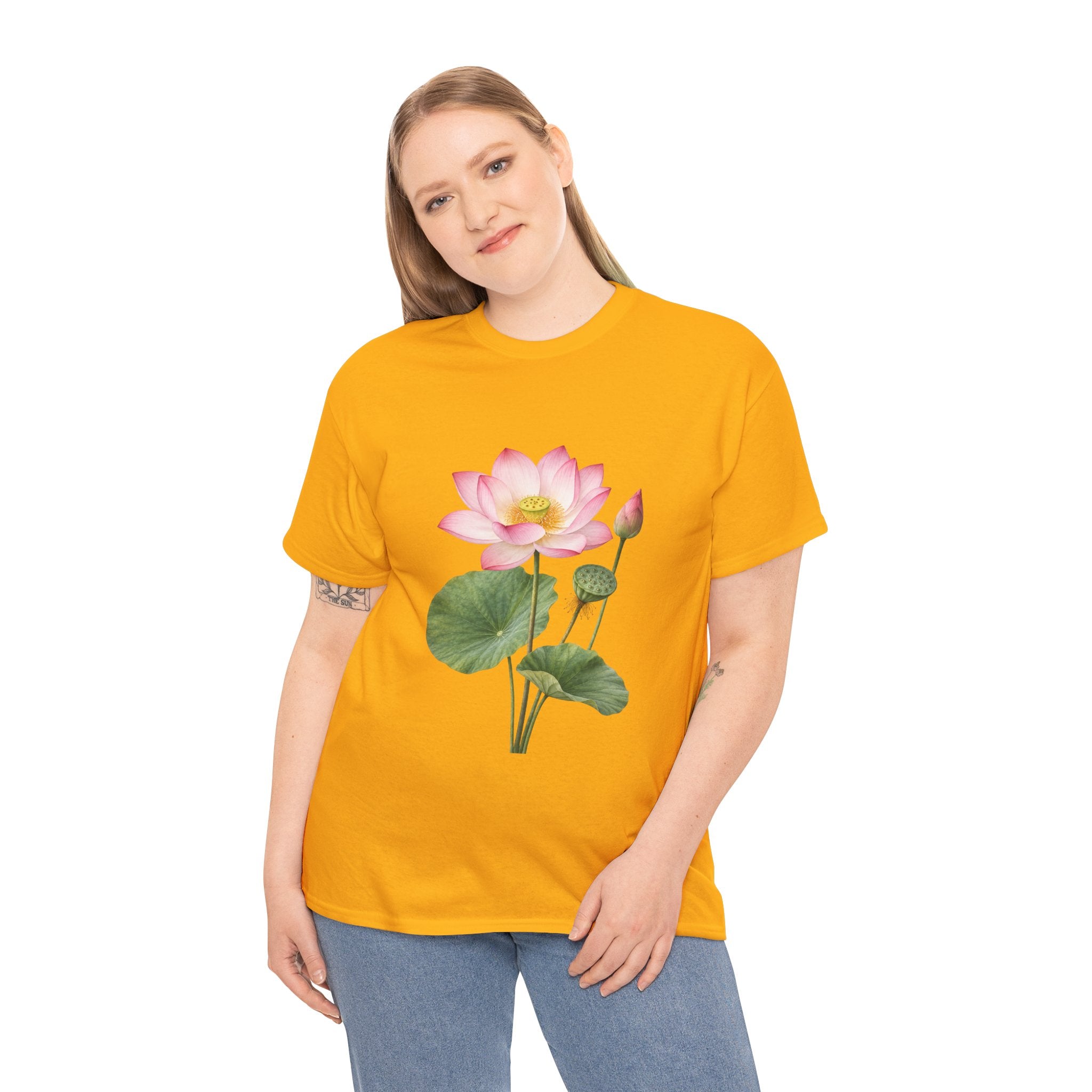 Pink Lotus Flower T Shirt – Botanical Floral Graphic Tee for Yoga, Meditation & Nature Lovers