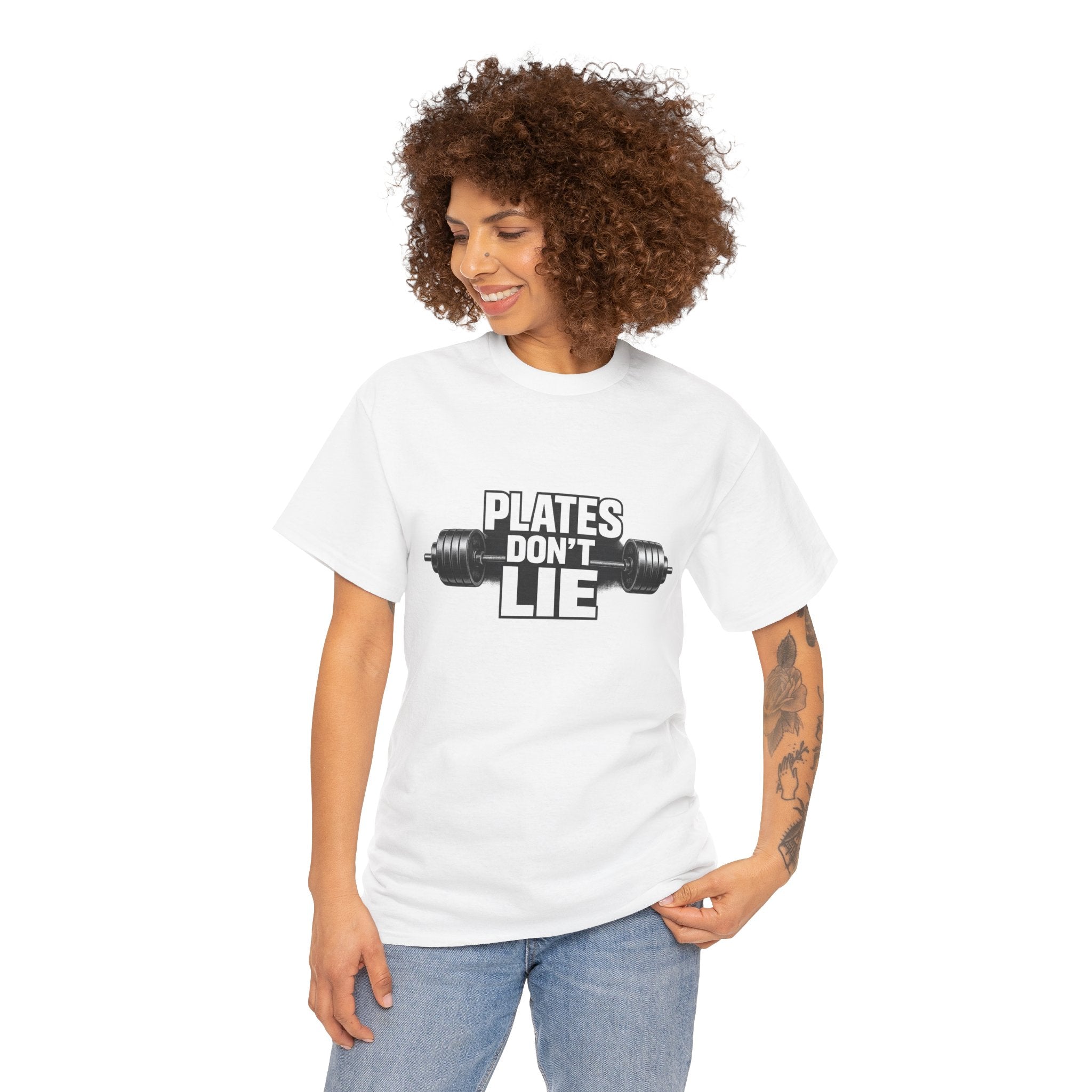 Plates Don't Lie T-Shirt | Powerlifting Gym Shirt | Weightlifting Gift for Men & Women