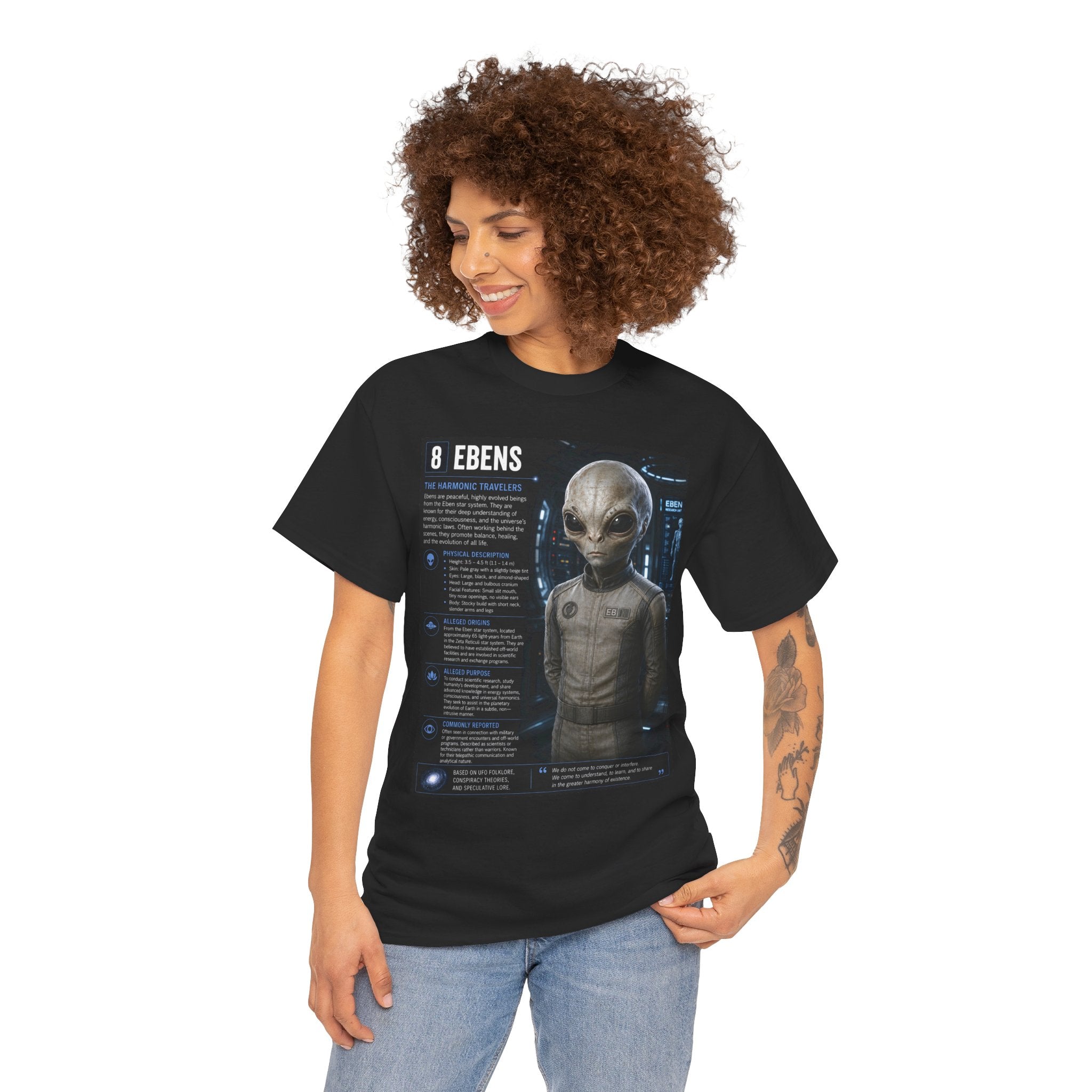 Ebens Alien Species Guide T-Shirt – Ancient Aliens Sci-Fi Graphic Tee for UFO Fans