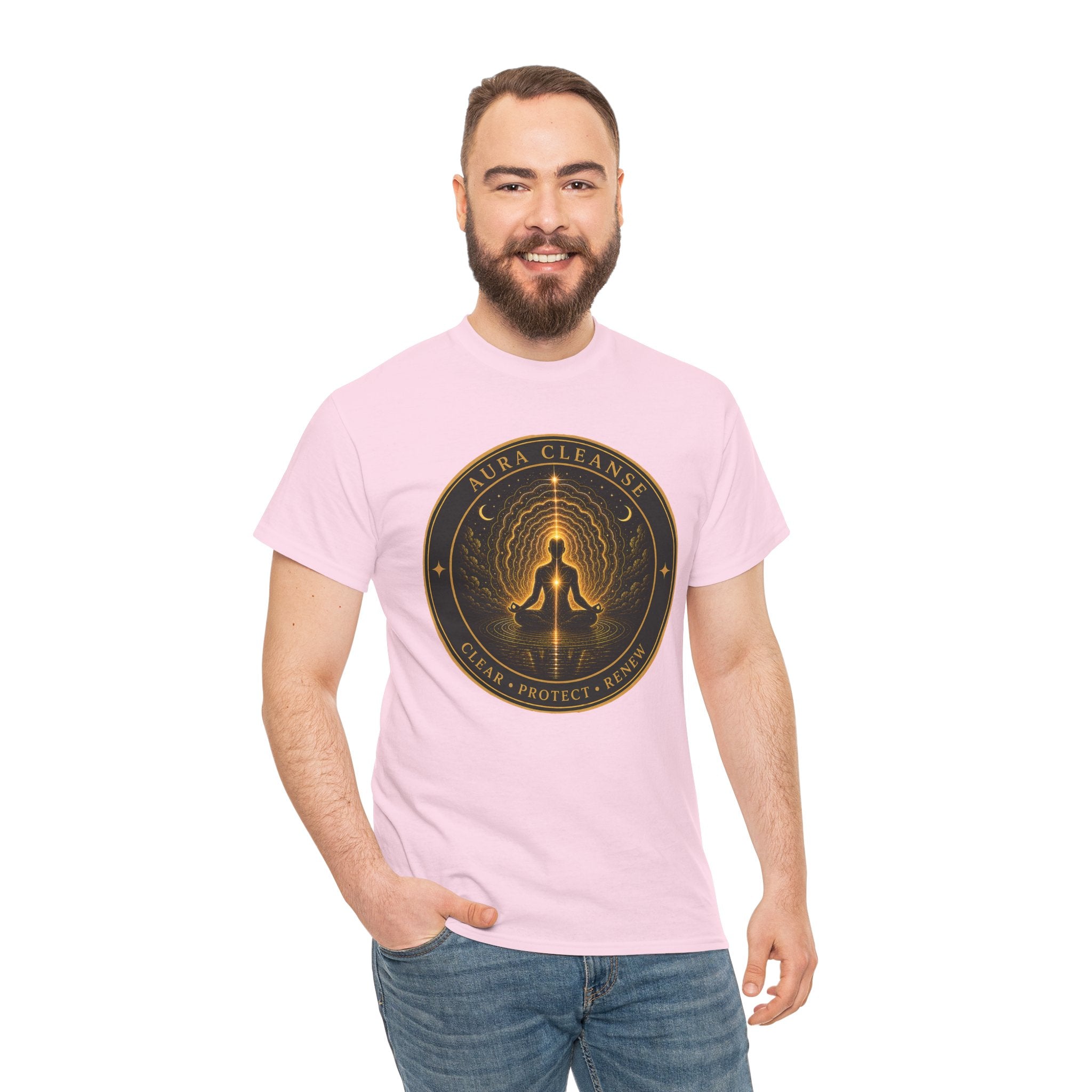 Aura Cleanse Badge T-Shirt – Meditation Energy Field Graphic Tee