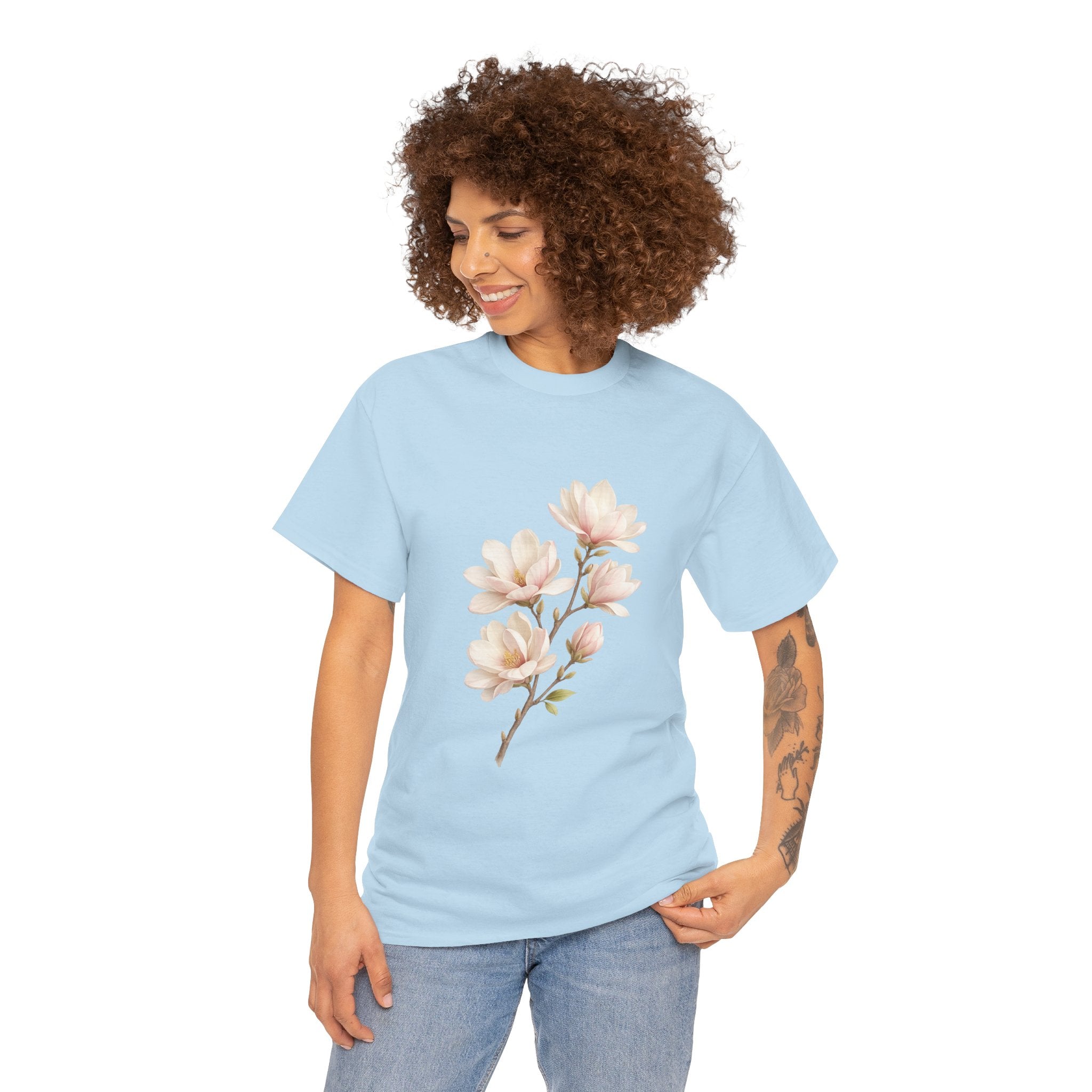 Magnolia Blossom Floral T Shirt – Vintage Botanical Flower Graphic Tee for Nature Lovers