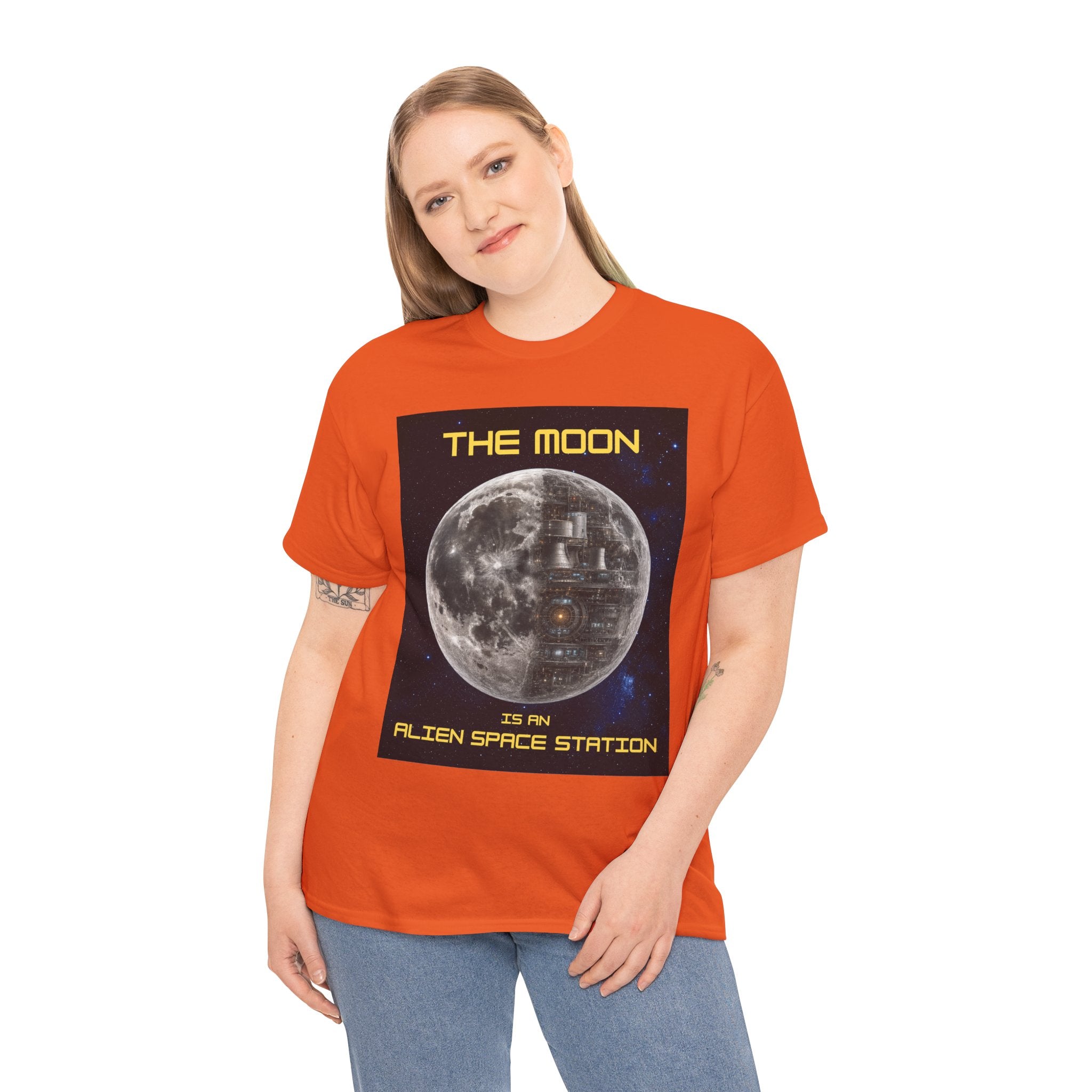 The Moon Is an Alien Space Station T-Shirt – UFO Conspiracy Space Graphic Tee