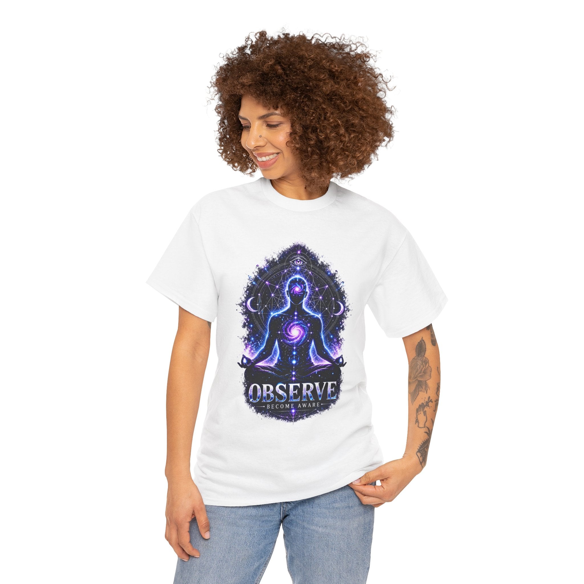Observe Meditation T Shirt – Third Eye Chakra Spiritual Yoga Graphic Tee