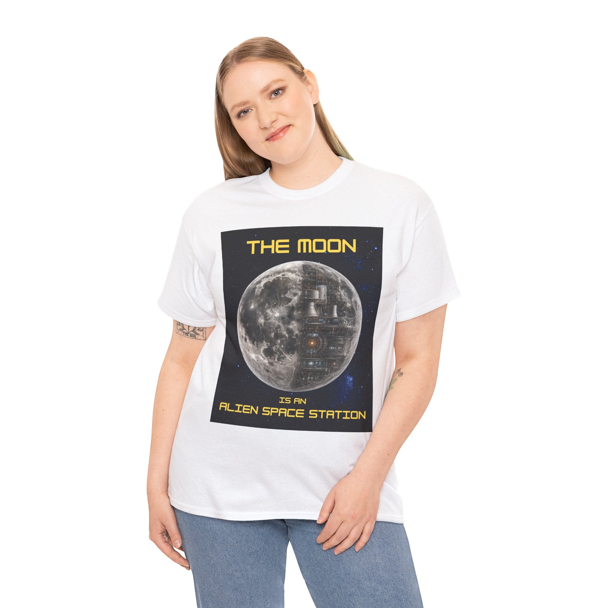 The Moon Is an Alien Space Station T-Shirt – UFO Conspiracy Space Graphic Tee