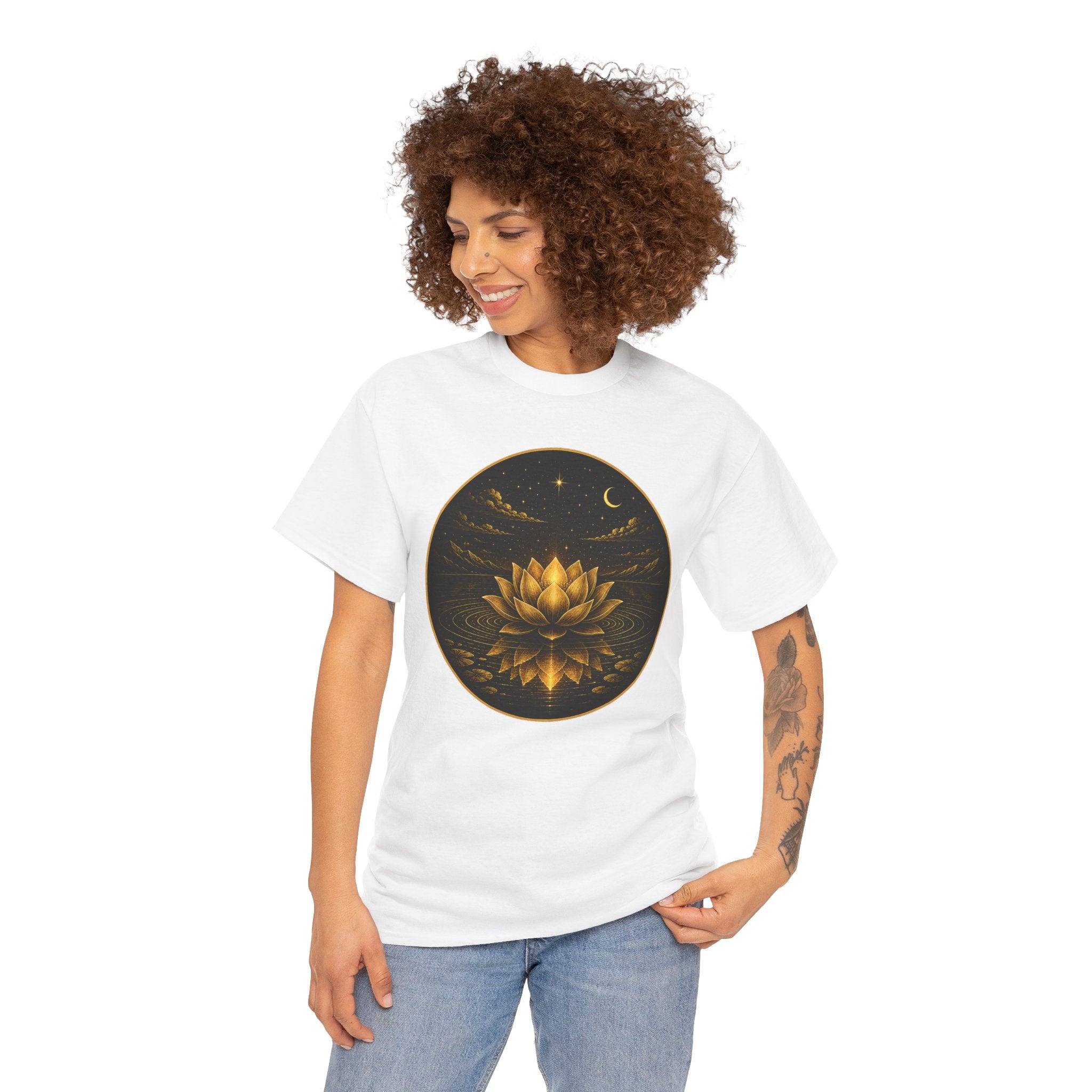 Inner Peace Outer Balance Lotus Illustrated T-Shirt – Mindfulness Meditation Graphic Tee
