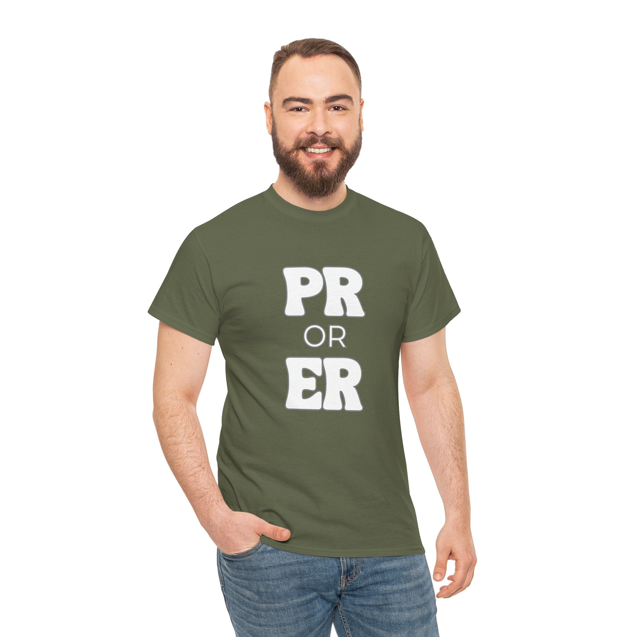 PR or ER T-Shirt | Funny Powerlifting Gym Shirt | Weightlifting Gift for Men & Women