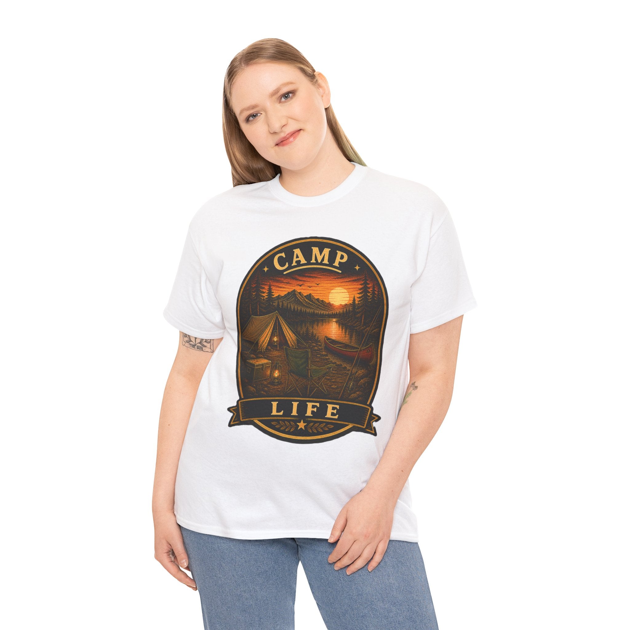 Camp Life T Shirt – Vintage Sunset Camping Graphic Tee