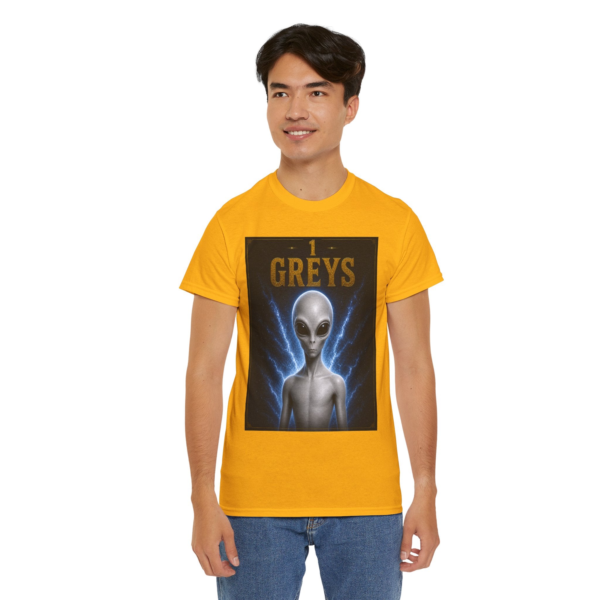 Grey Alien T-Shirt – Sci-Fi Extra-terrestrial UFO Graphic Tee for Men & Women